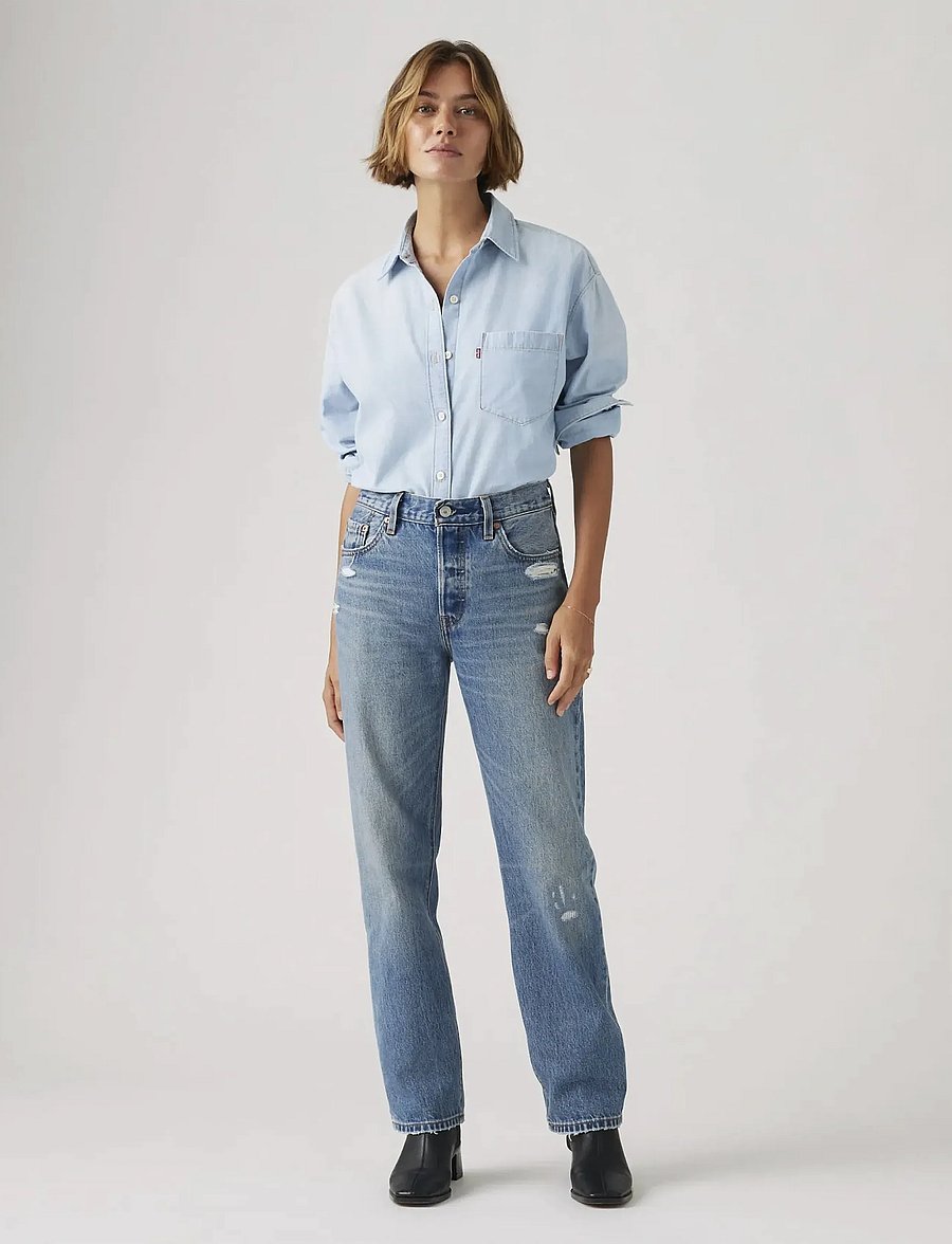 Levi's® - 501 90S VERIFIED VINTAGE - mom-jeans - med indigo - worn in - 0
