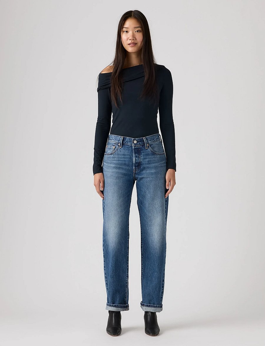 Levi's® - 501 90S WORK YOURSELF SELVEDGE - mom-teksad - med indigo - worn in - 3