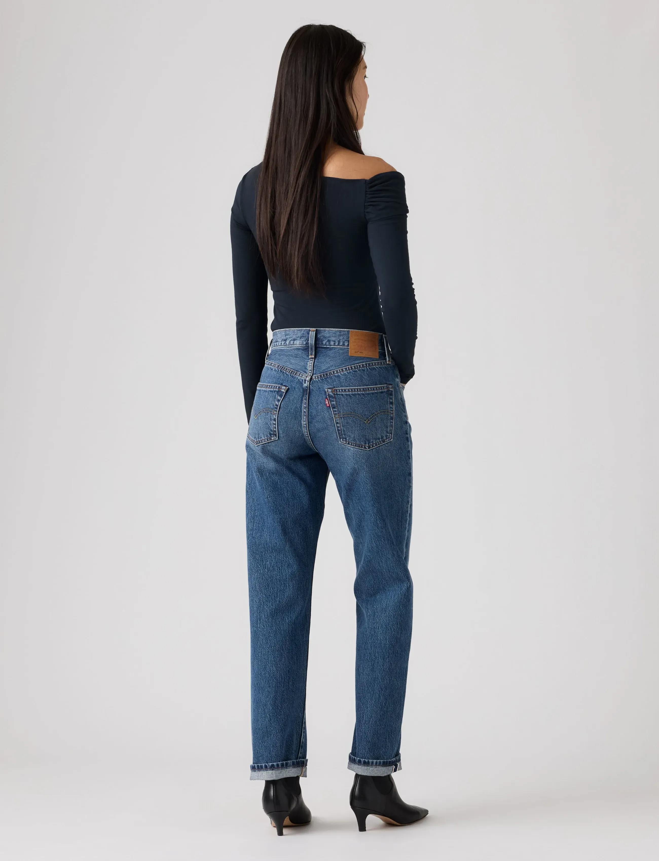 Levi's® - 501 90S WORK YOURSELF SELVEDGE - mom-teksad - med indigo - worn in - 4