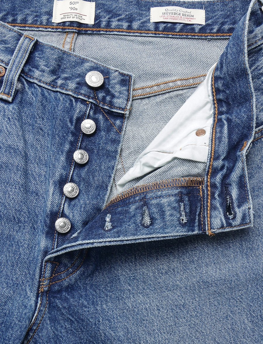 Levi's® - 501 90S WORK YOURSELF SELVEDGE - mom-jeans - med indigo - worn in - 3