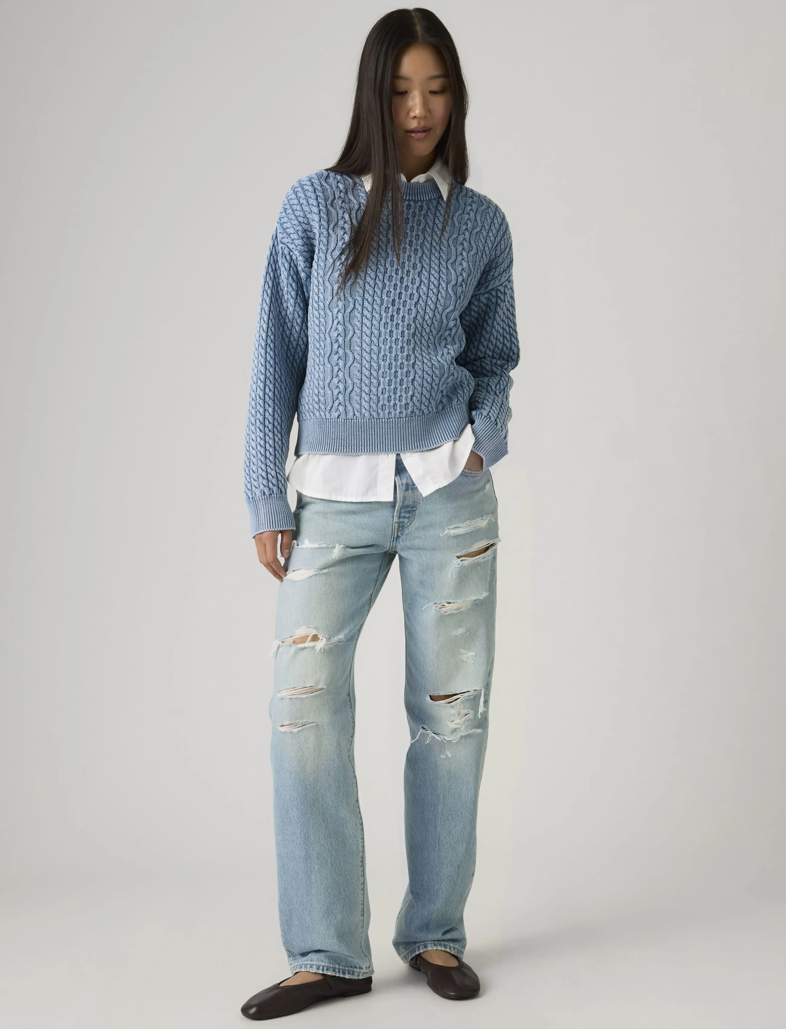 Levi's® 501 90S BEEN THERE STF - Apģērbi - LIGHT INDIGO - WORN IN / blue