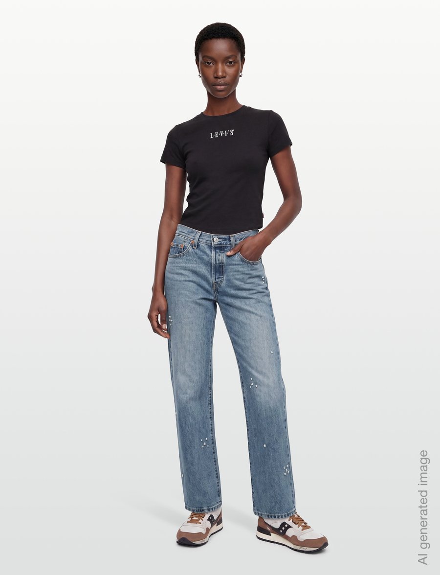 Levi's® - 501 90S 90S TRIP ON DRIP - raka jeans - med indigo - worn in - 0
