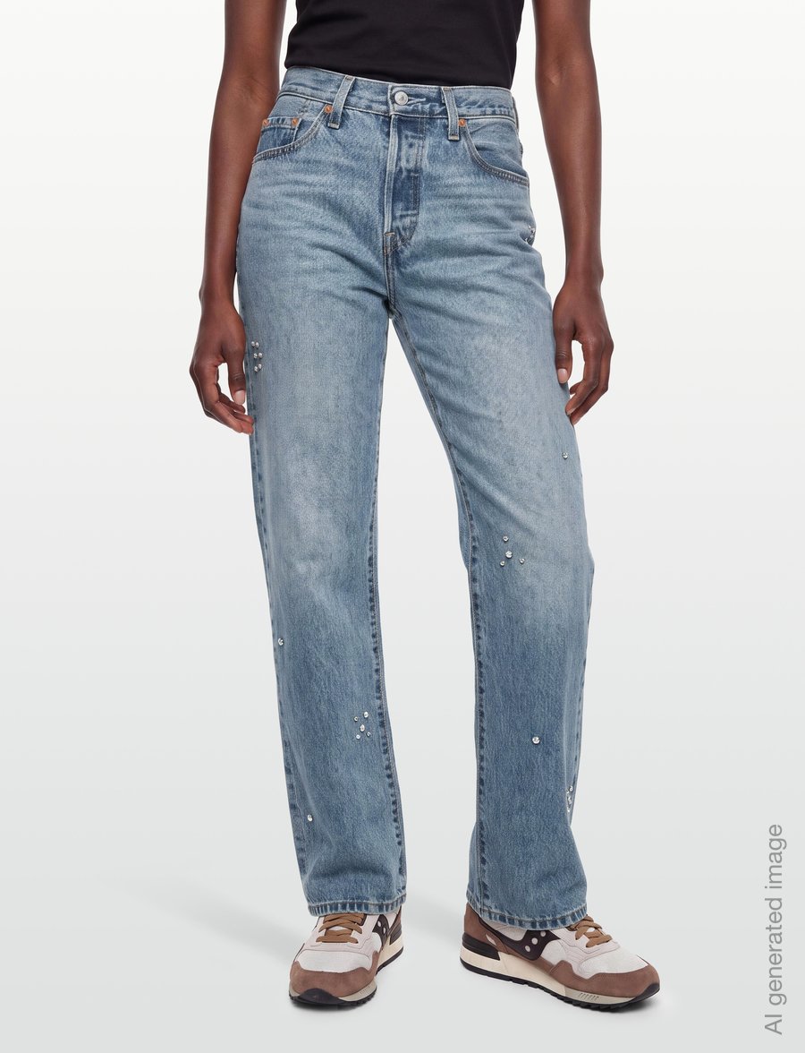 Levi's® - 501 90S 90S TRIP ON DRIP - raka jeans - med indigo - worn in - 3