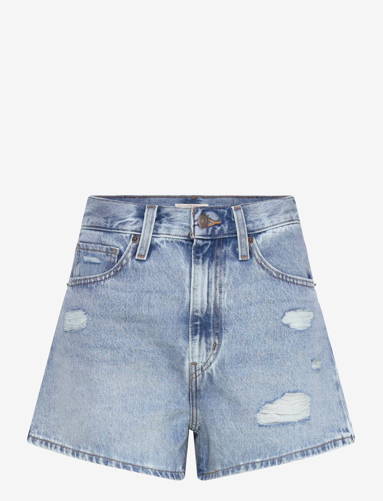 Levi's® - HIGH WAISTED MOM SHORT LIGHT T - jorts - med indigo - worn in - 0