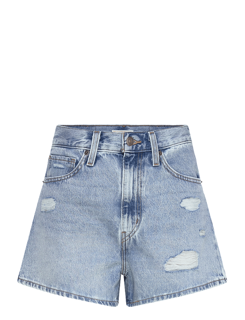 Levi's® - HIGH WAISTED MOM SHORT LIGHT T - jorts - med indigo - worn in - 0