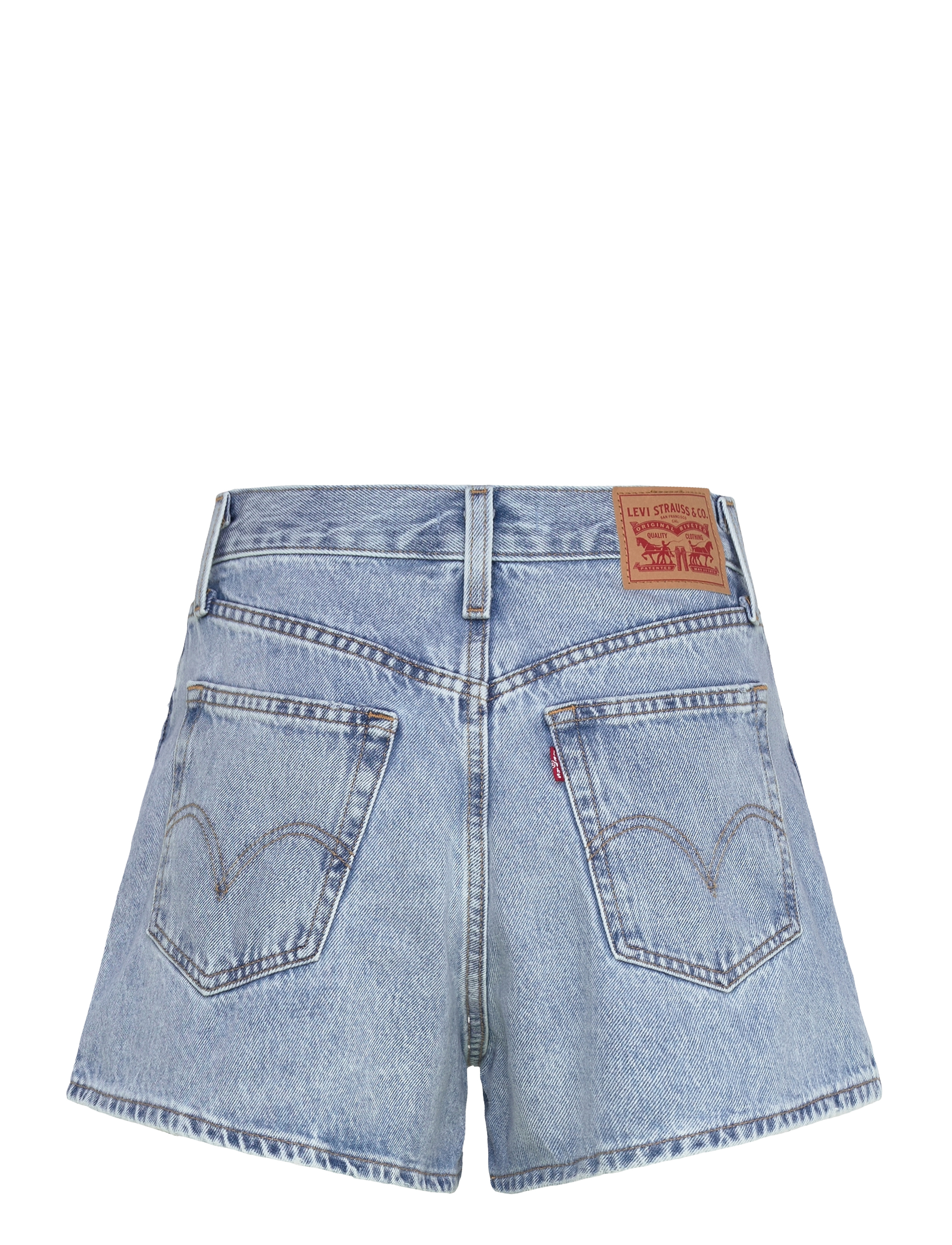 Levi's® - HIGH WAISTED MOM SHORT LIGHT T - jorts - med indigo - worn in - 1