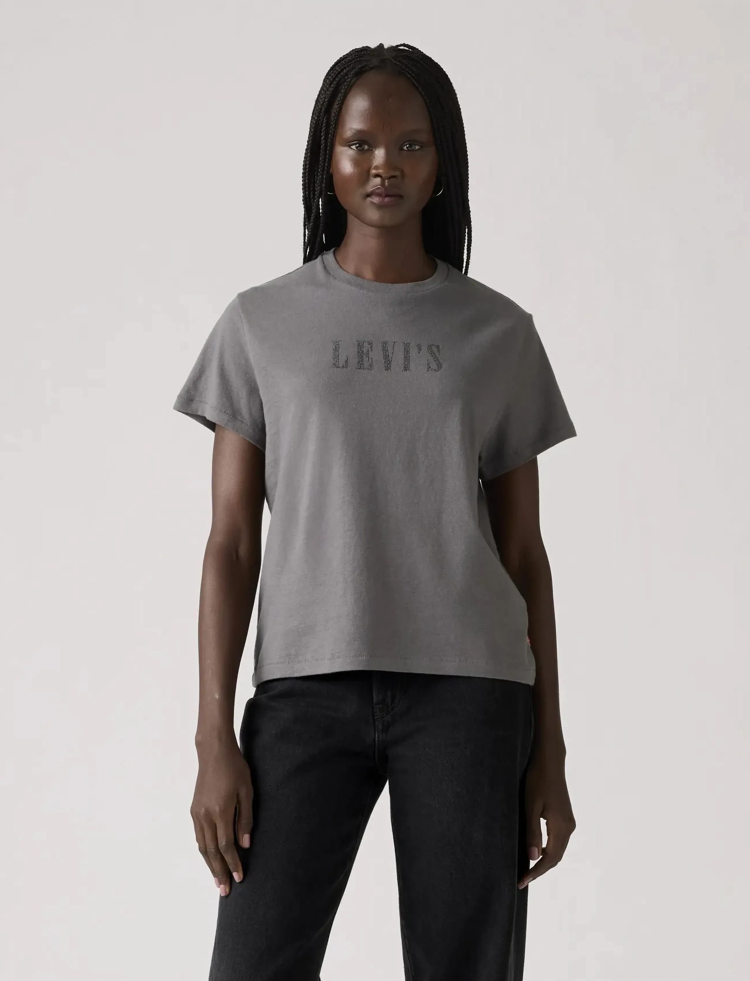 Levi's® GRAPHIC CLASSIC TEE RHINESTONE - T-Shirts & Tops - GREYS / grey