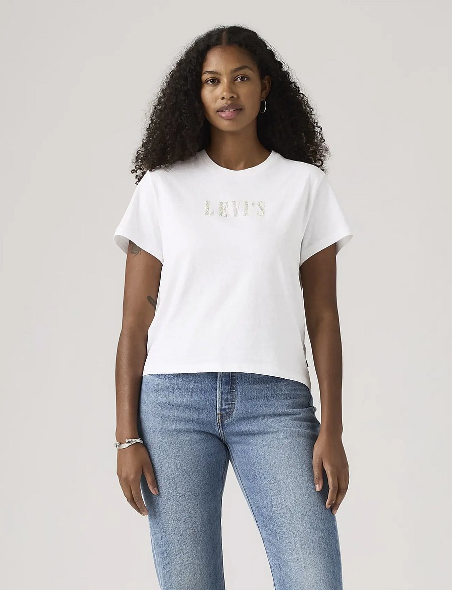 Levi's® - GRAPHIC CLASSIC TEE RHINESTONE - marškinėliai - whites - 5