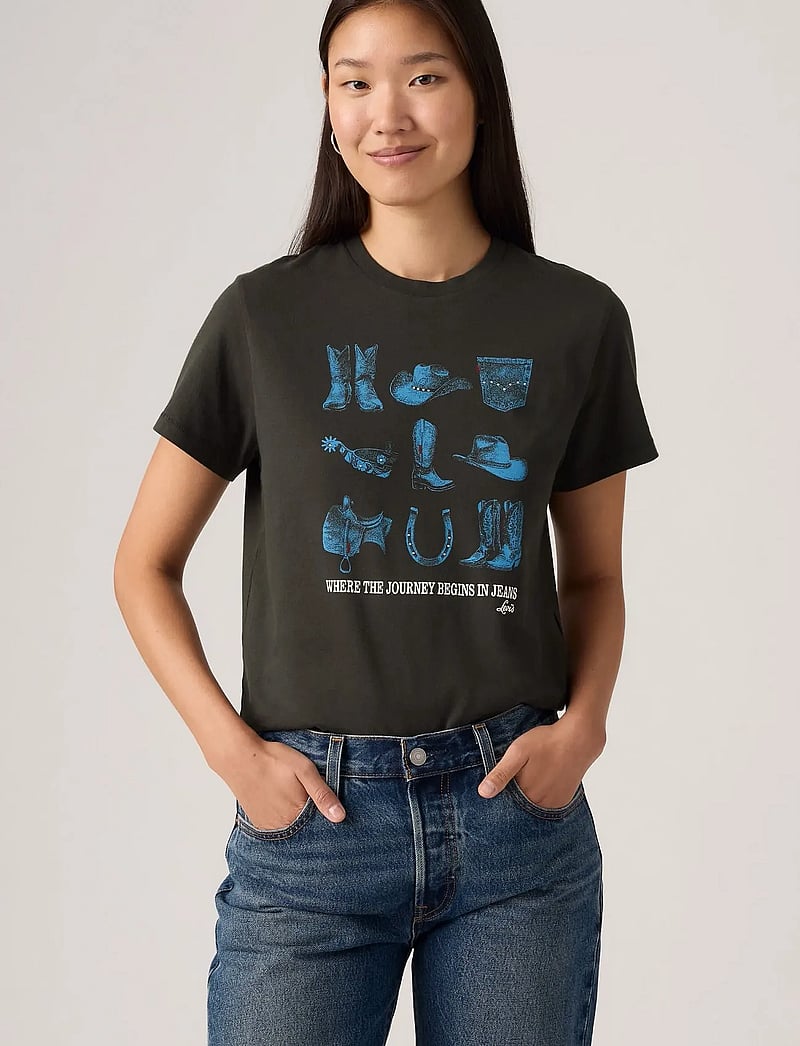 Levi's® - GRAPHIC CLASSIC TEE COWBOY POS - t-särgid - blacks - 0