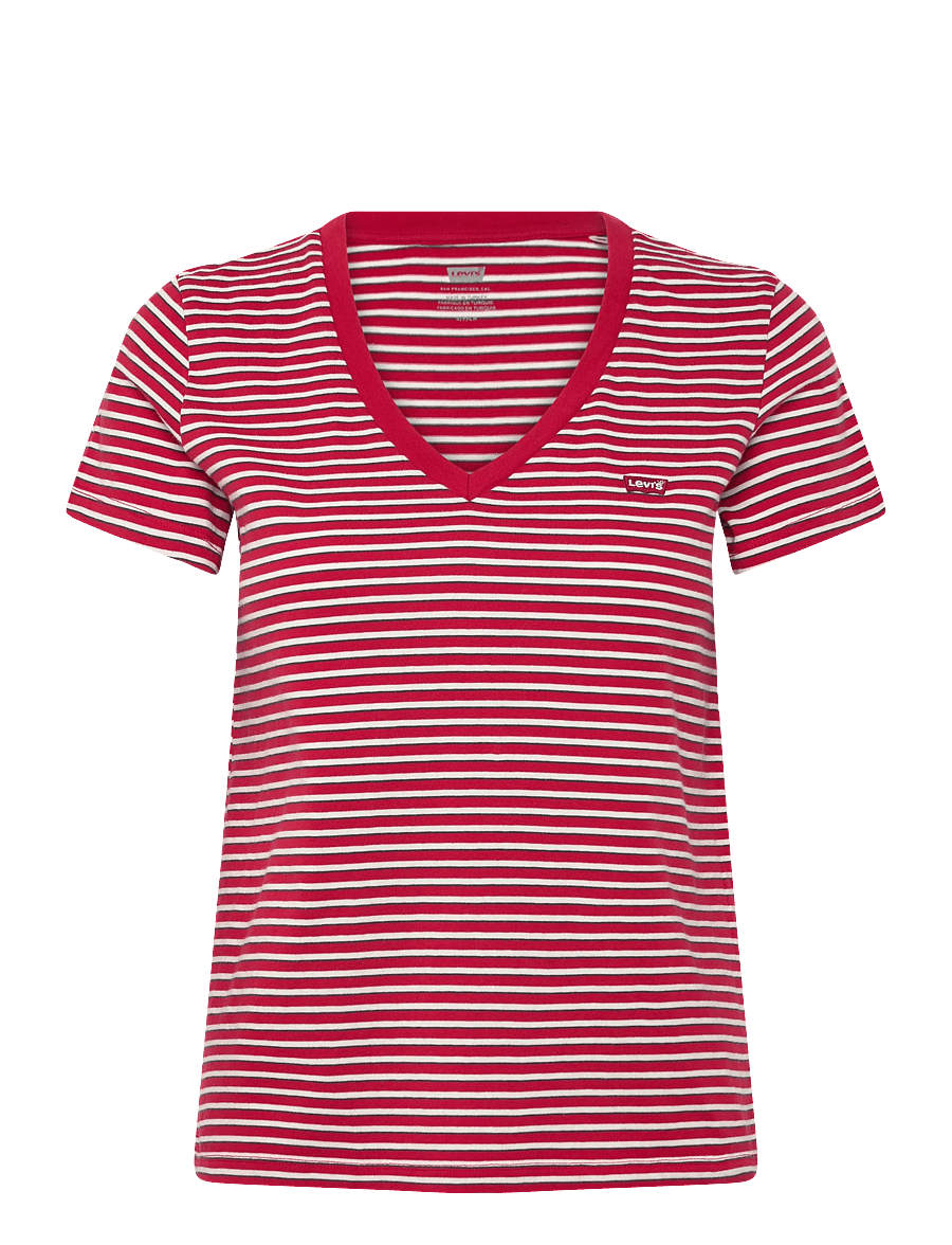 Levi's® - LSE_PERFECT VNECK INDIGO STRIP - t-shirts - reds - 1