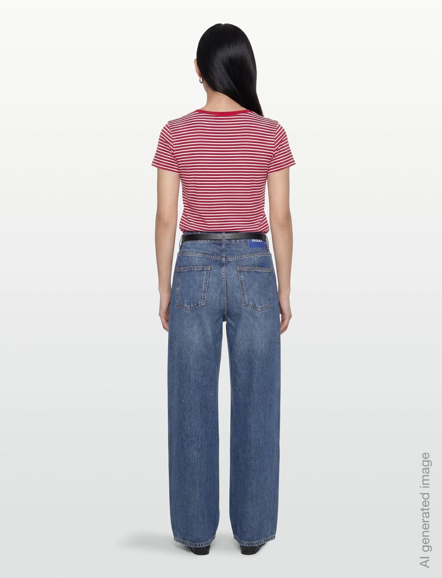 Levi's® - LSE_PERFECT VNECK INDIGO STRIP - t-shirts - reds - 4