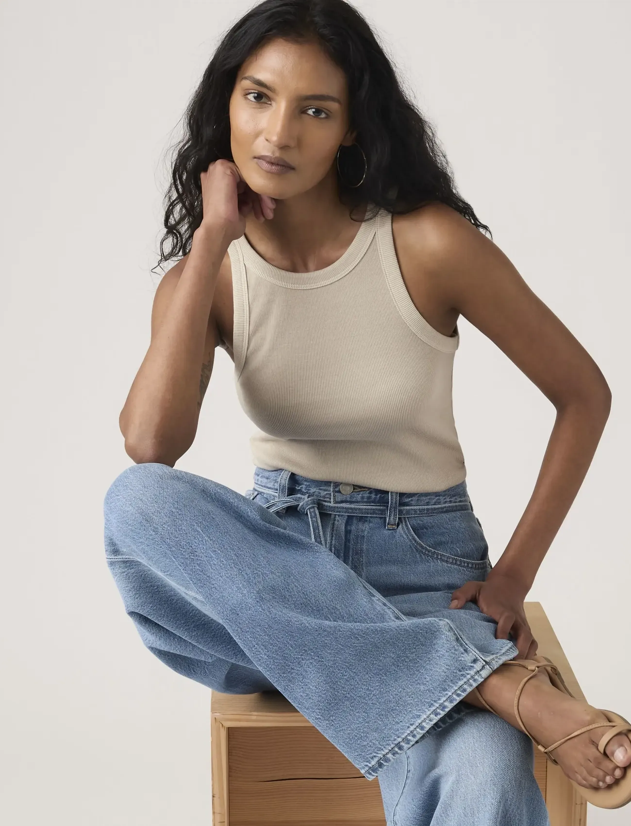 Levi's® ESSENTIAL RACER TANK GARMENT D - Ärmellose Tops - GREYS / grey