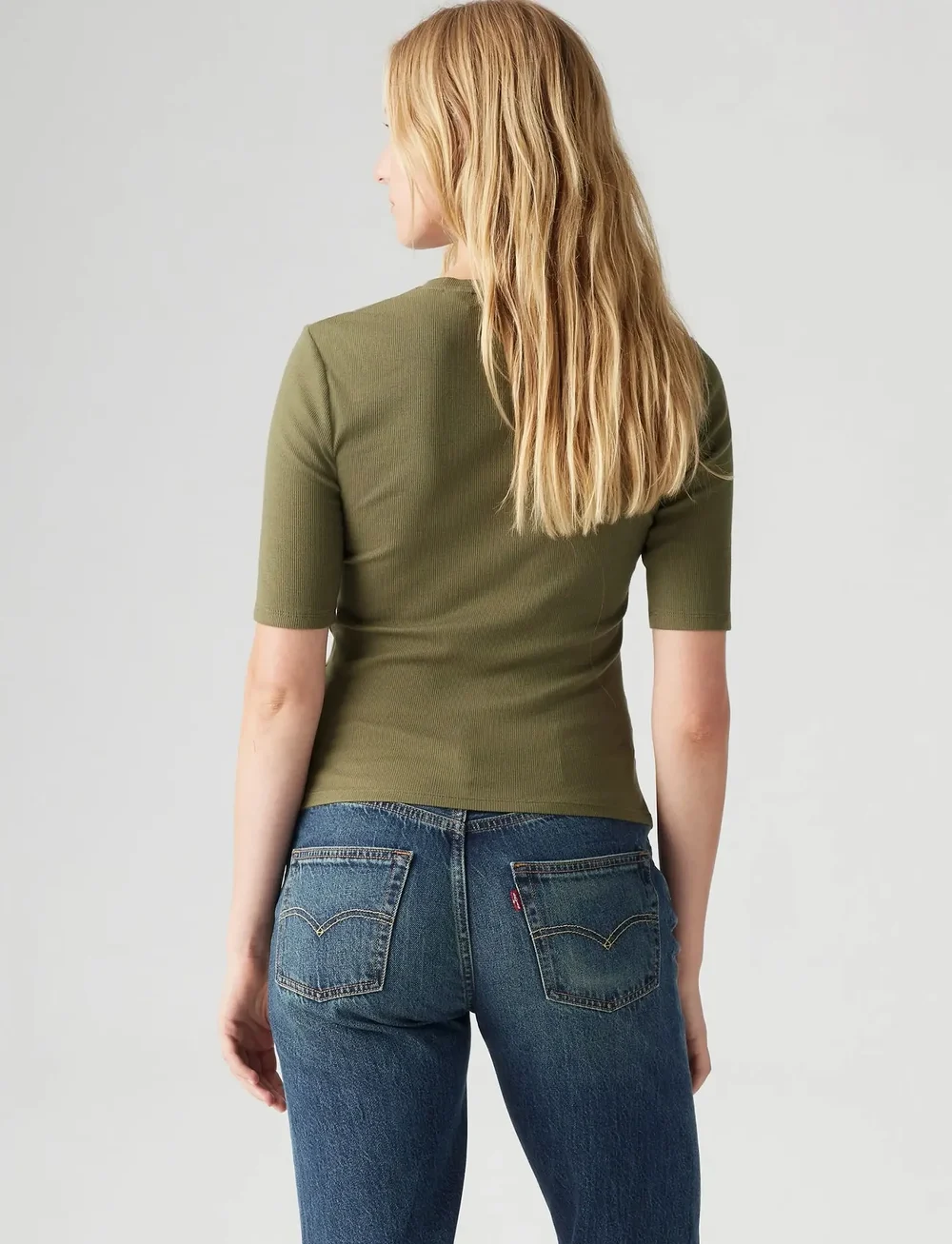 Levi's® - LUCA SLIM TEE IVY GREEN RIB - t-shirts - greens - 3