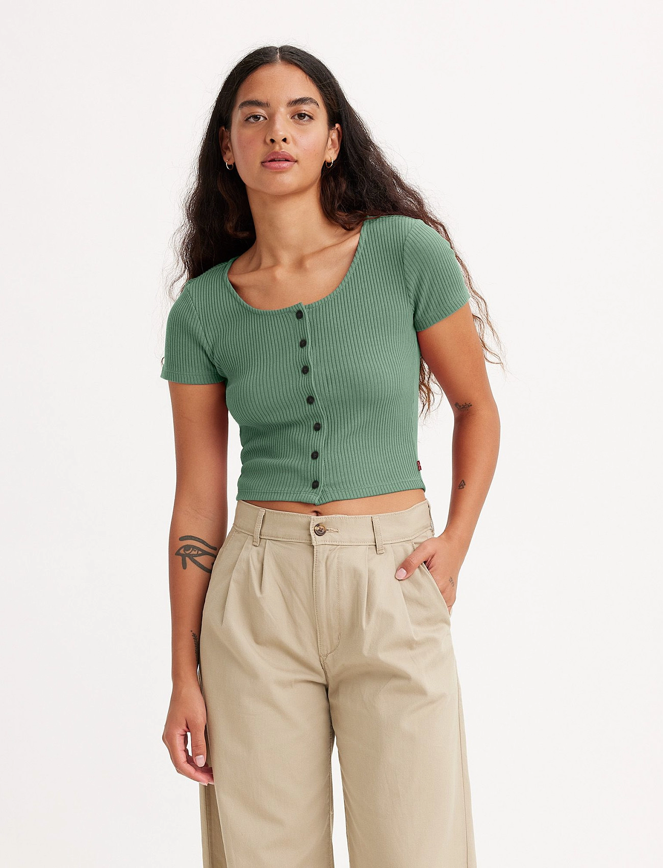LEVI´S Women - SS RACH TOP GRANITE GREEN - greens - 2
