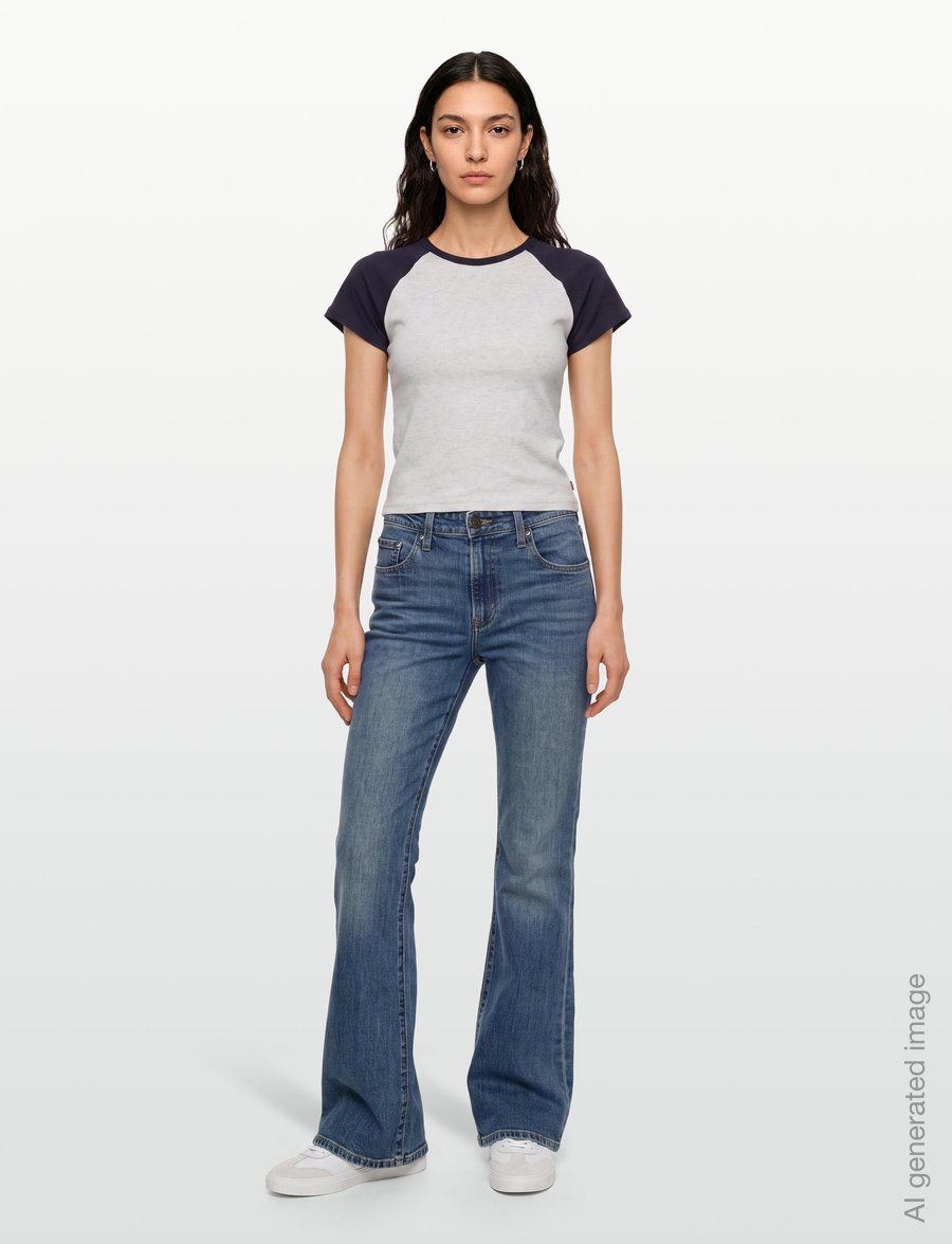 Levi's® - 726 HR FLARE FACE RIGHT - flared jeans - med indigo - worn in - 0
