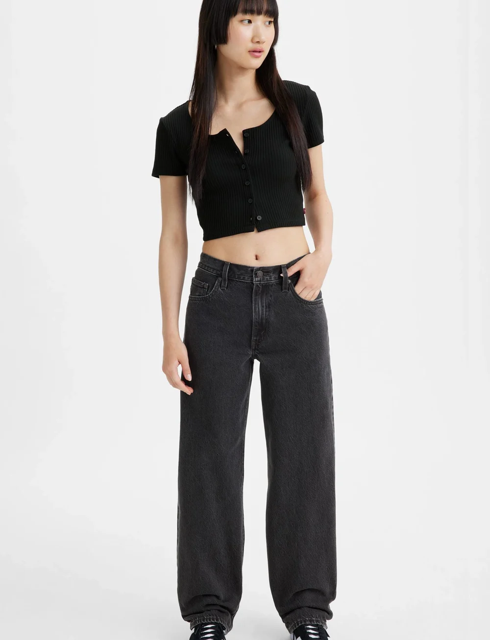 LEVI S Women Baggy Dad Boot Barn Stone Wide leg jeans Boozt
