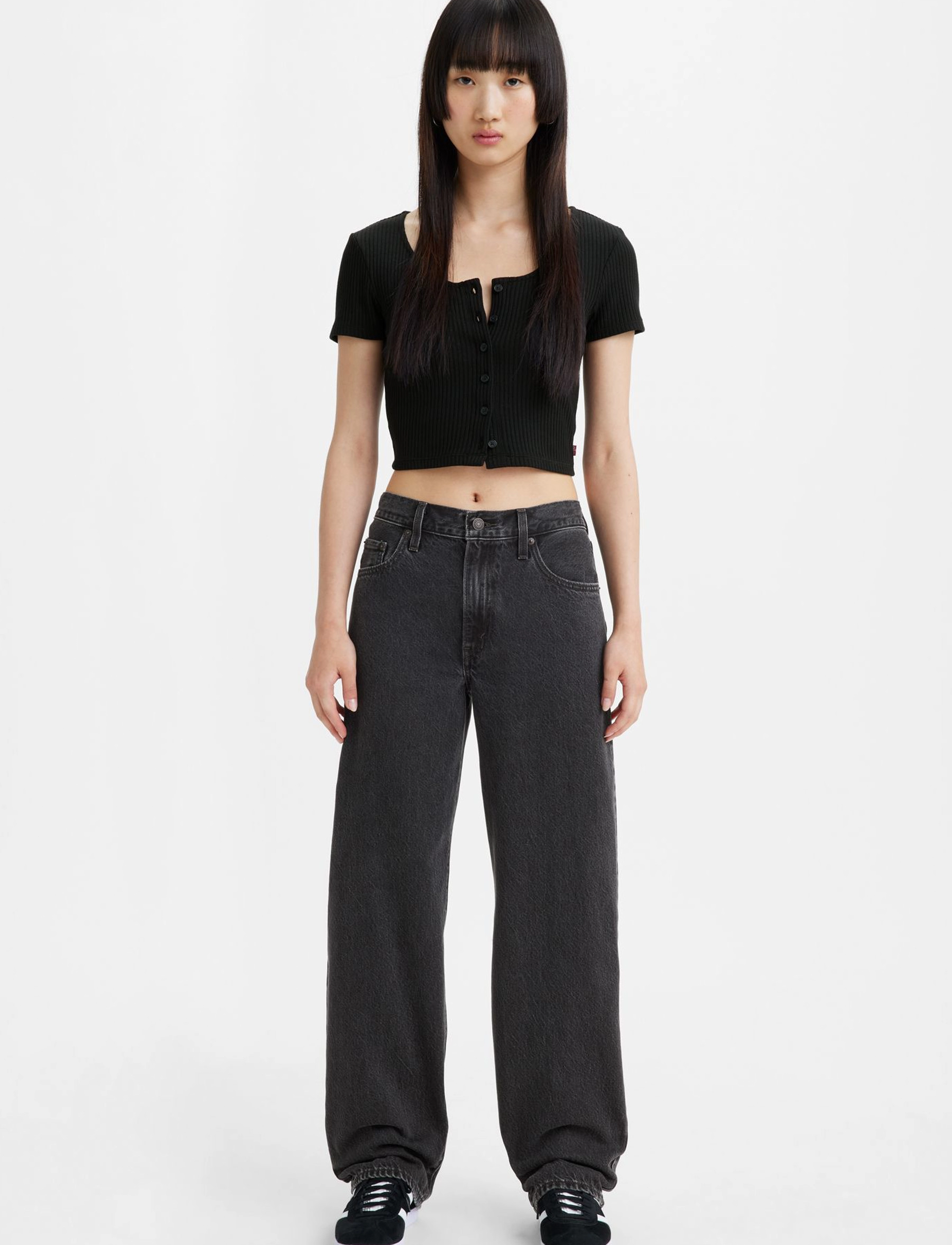 Levi's® - BAGGY DAD BOOT BARN STONE - pantalons larges - blacks - 3