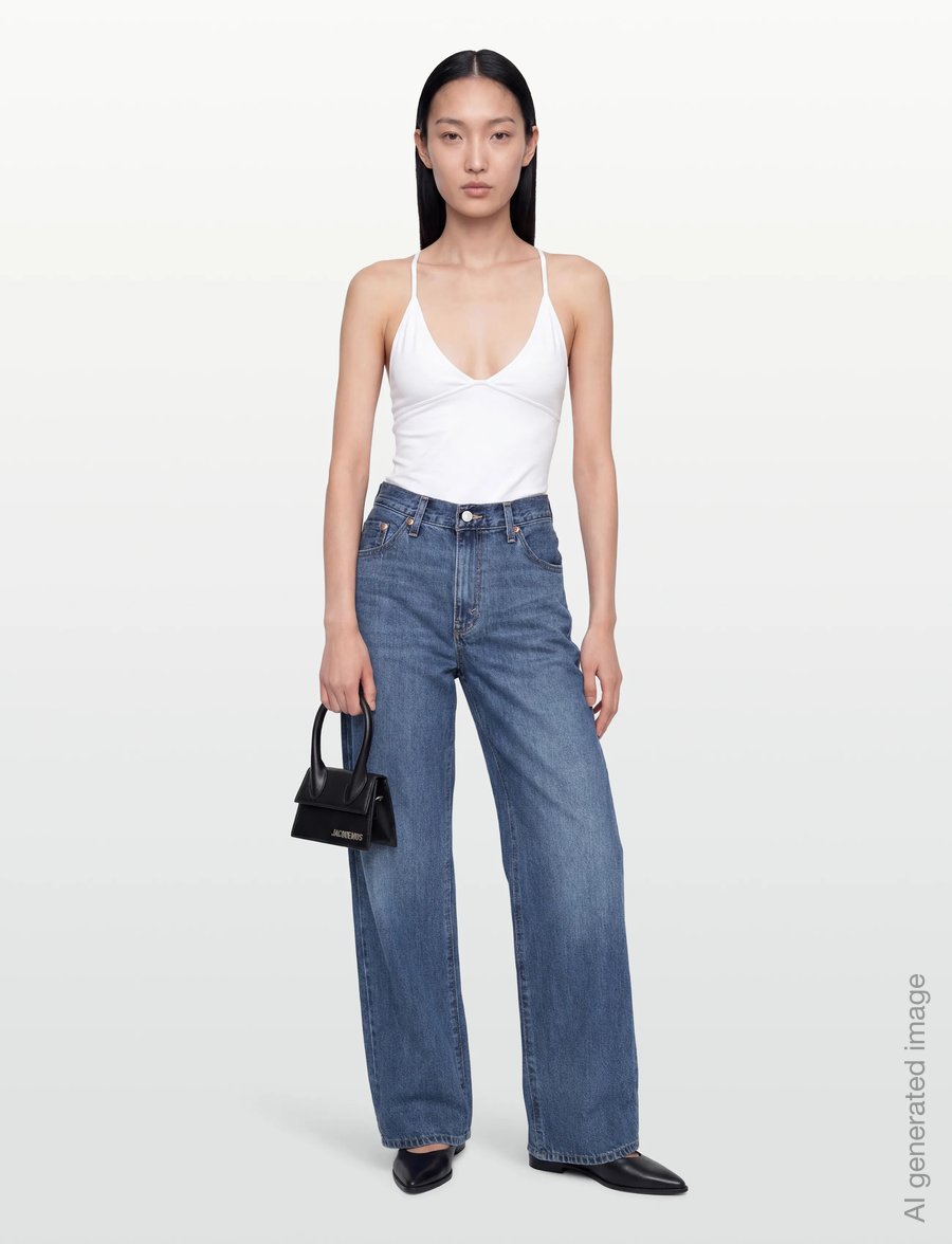 Levi's® - BAGGY DAD SHES NICE - wide leg jeans - dark indigo - worn in - 0