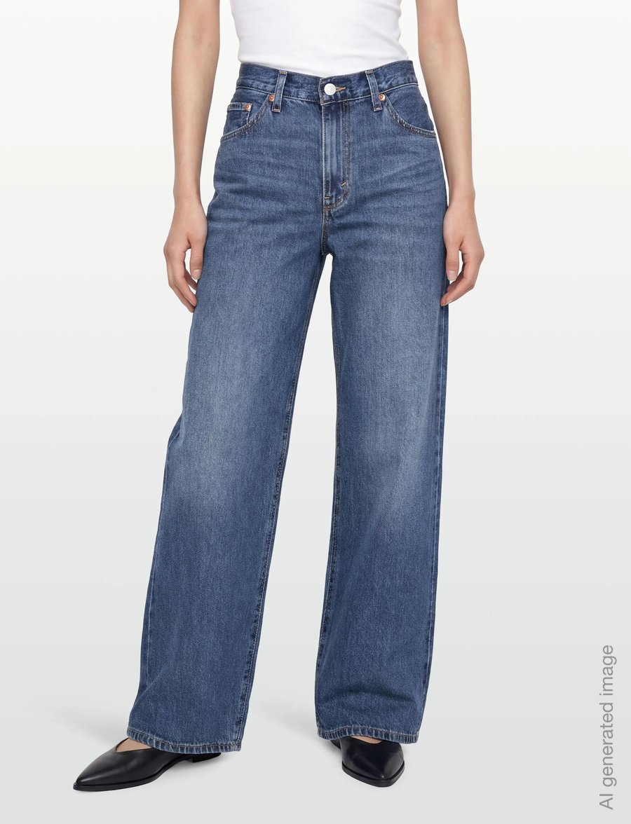 Levi's® - BAGGY DAD SHES NICE - wide leg jeans - dark indigo - worn in - 3