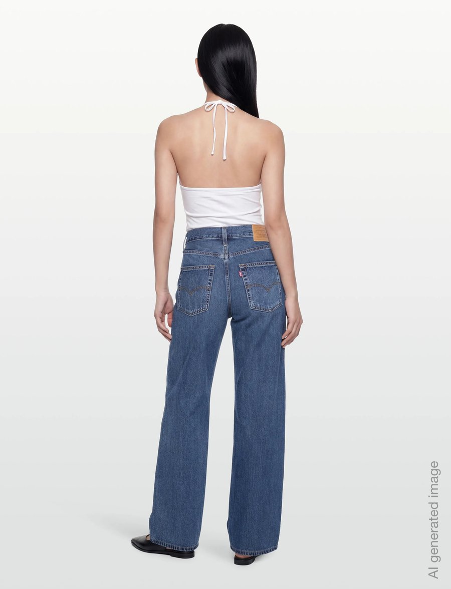 Levi's® - BAGGY DAD SHES NICE - wide leg jeans - dark indigo - worn in - 4