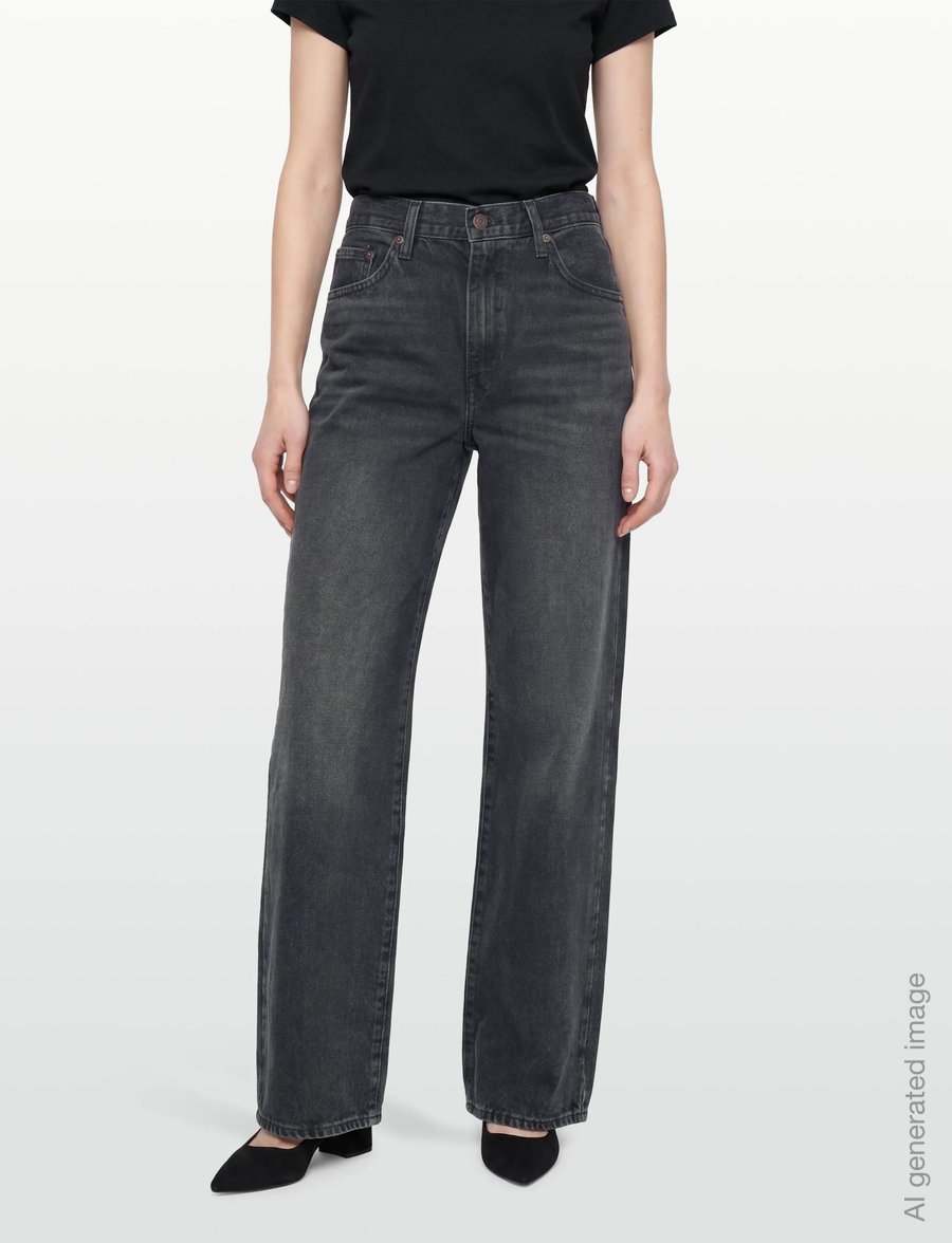 Levi's® - BAGGY DAD SHRINK UP - hosen mit weitem bein - blacks - 3