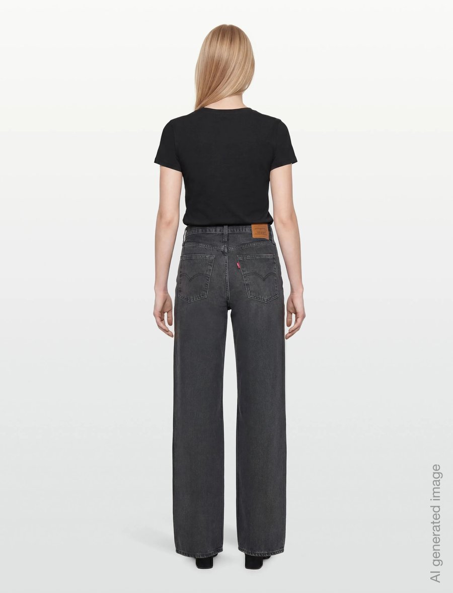 Levi's® - BAGGY DAD SHRINK UP - hosen mit weitem bein - blacks - 4