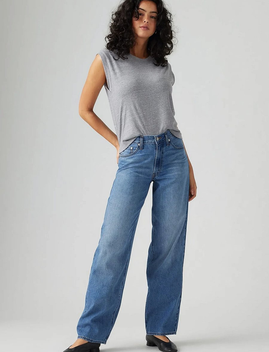 Levi's® - BAGGY DAD HEAVY CHECK - gerade jeans - med indigo - worn in - 1