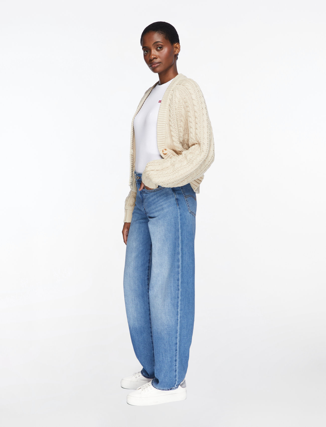 Levi's® - BAGGY DAD HEAVY CHECK - straight jeans - med indigo - worn in - 4