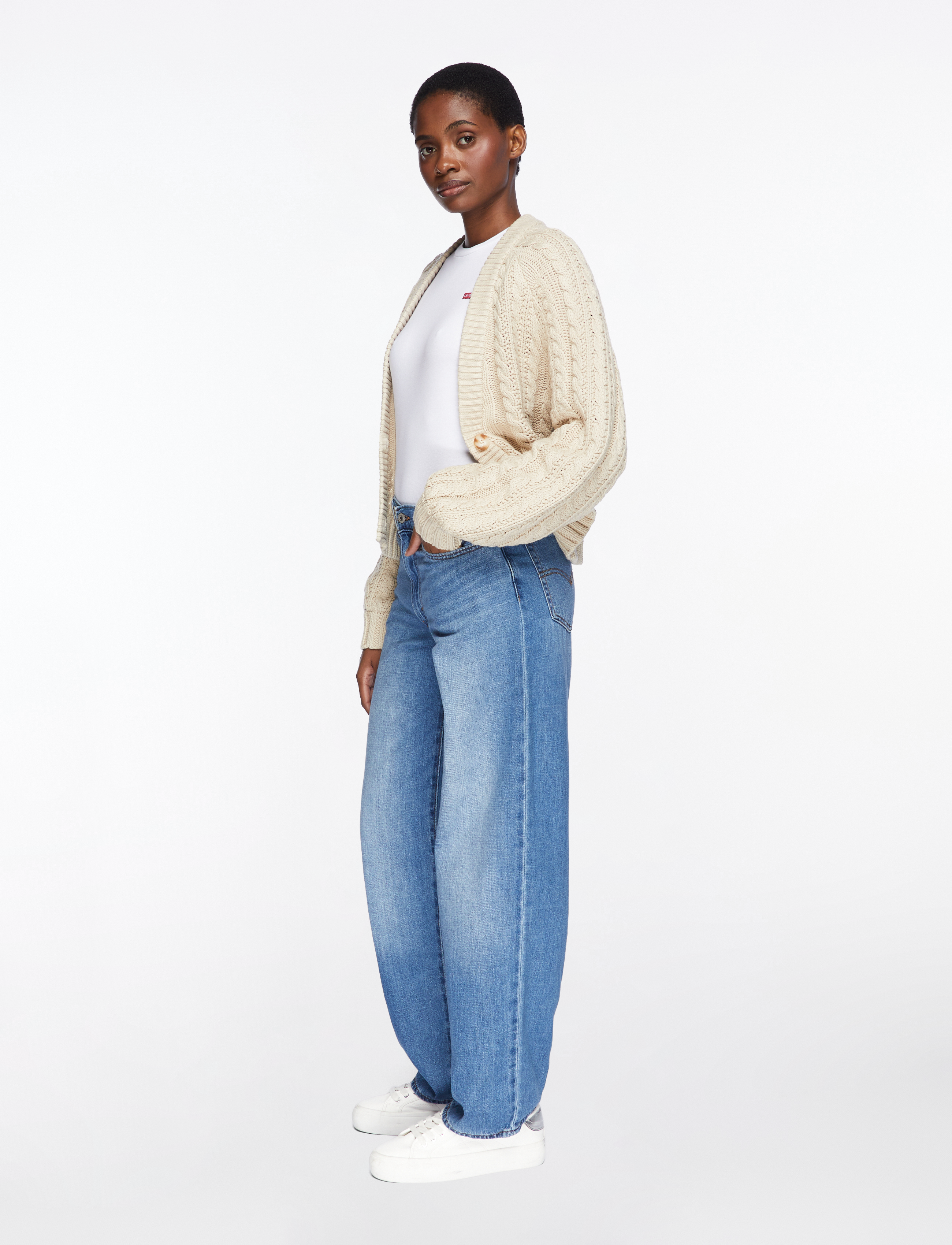 Levi's® - BAGGY DAD HEAVY CHECK - proste dżinsy - med indigo - worn in - 4