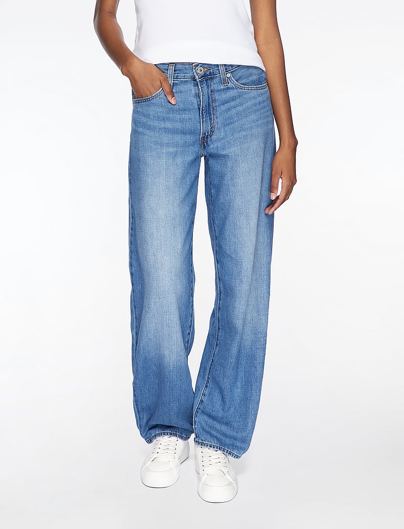 Levi's® - BAGGY DAD HEAVY CHECK - straight jeans - med indigo - worn in - 0