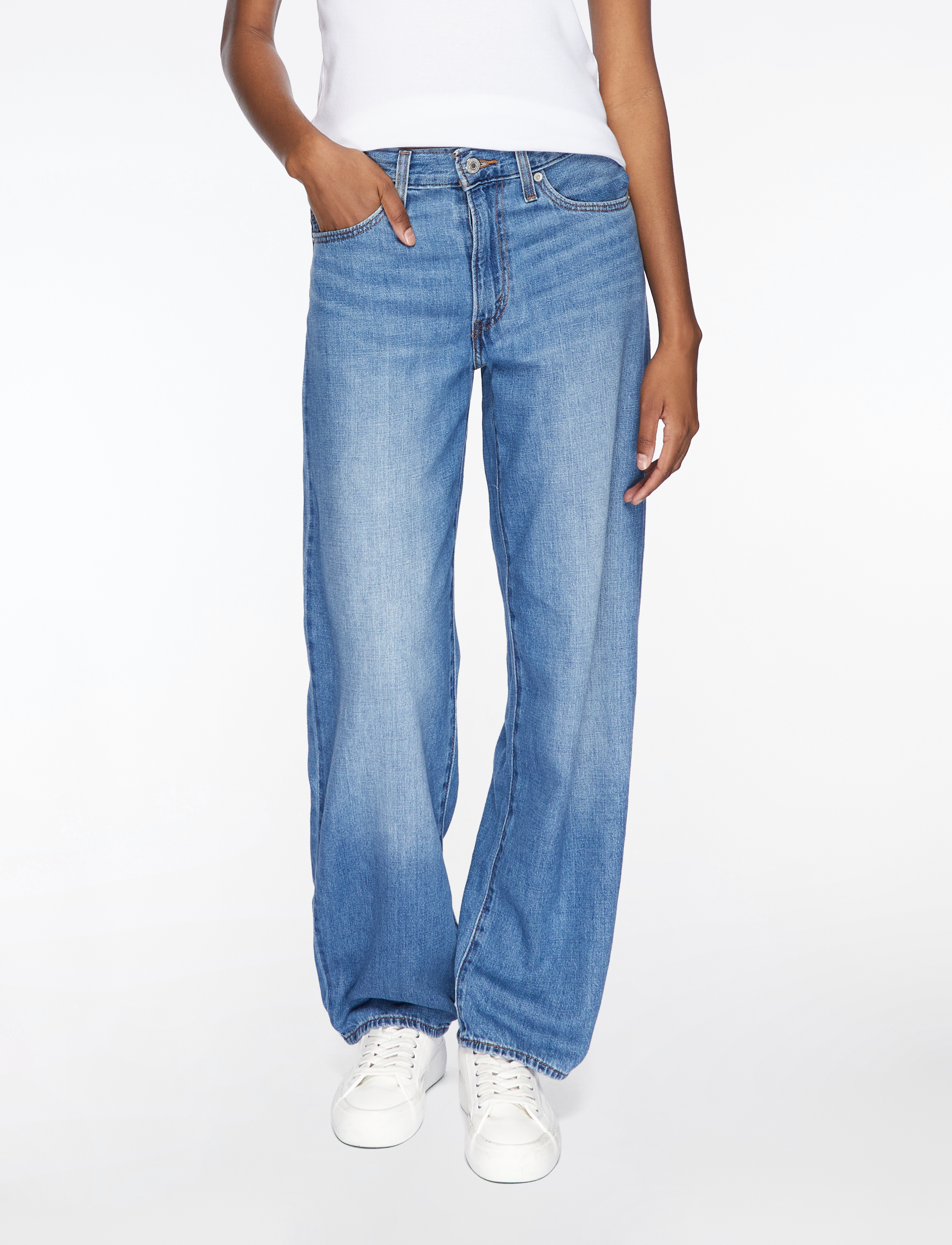 Levi's® BAGGY DAD HEAVY CHECK - Transitional Layering - MED INDIGO - WORN IN / blue