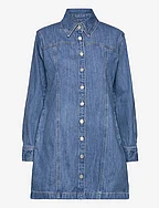 SHAY DENIM DRESS OLD 517 BLUE - LIGHT INDIGO - WORN IN
