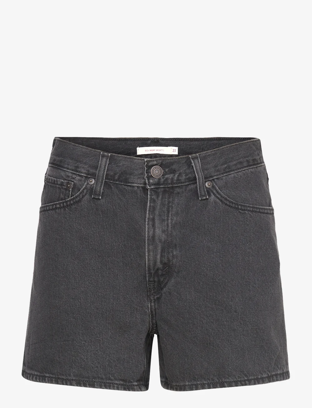 Black denim mom shorts shop