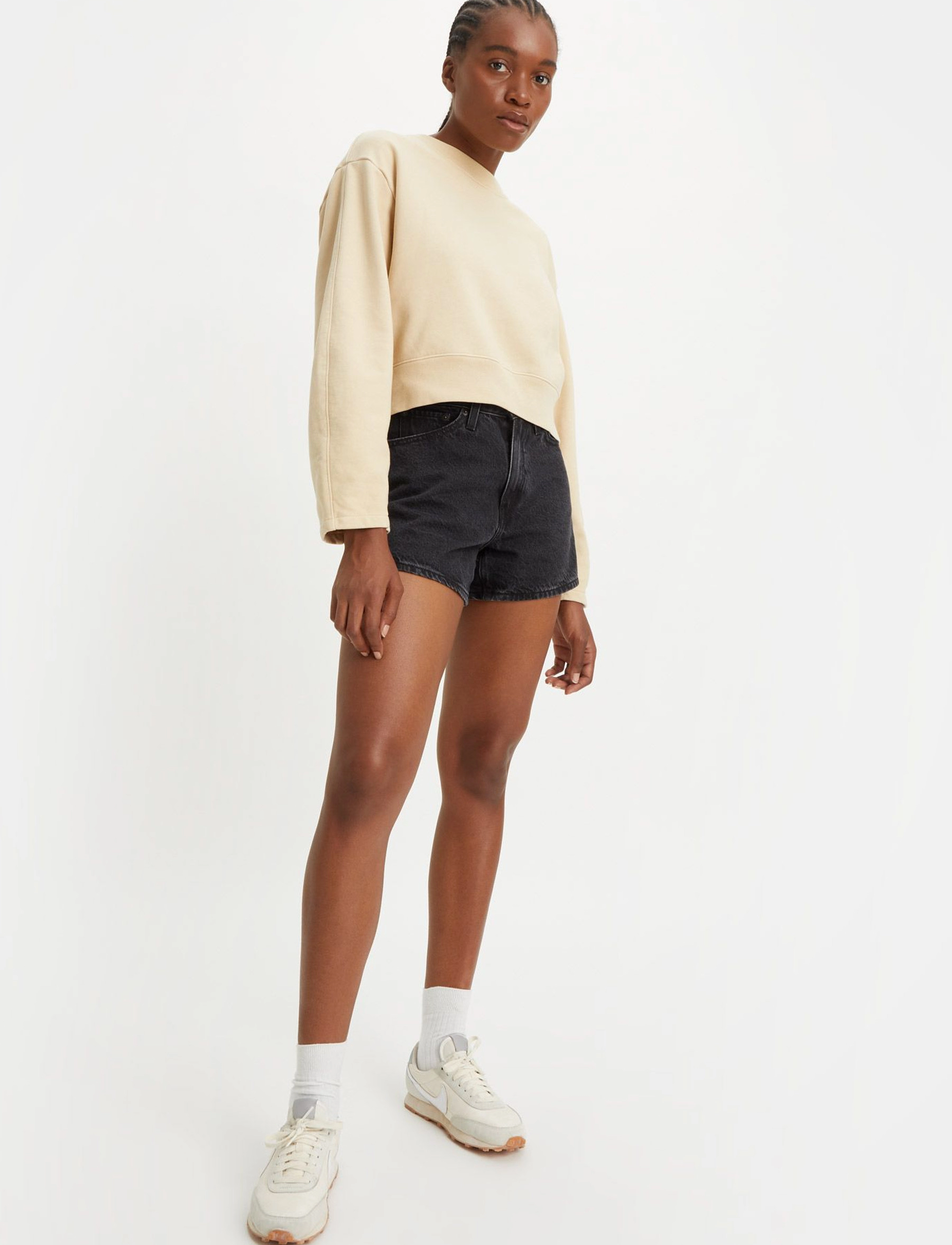 Levi's 80S Mom Short Not To Interrupt, Kvinder, Højtaljede Mom Shorts, Sort, Str: 27