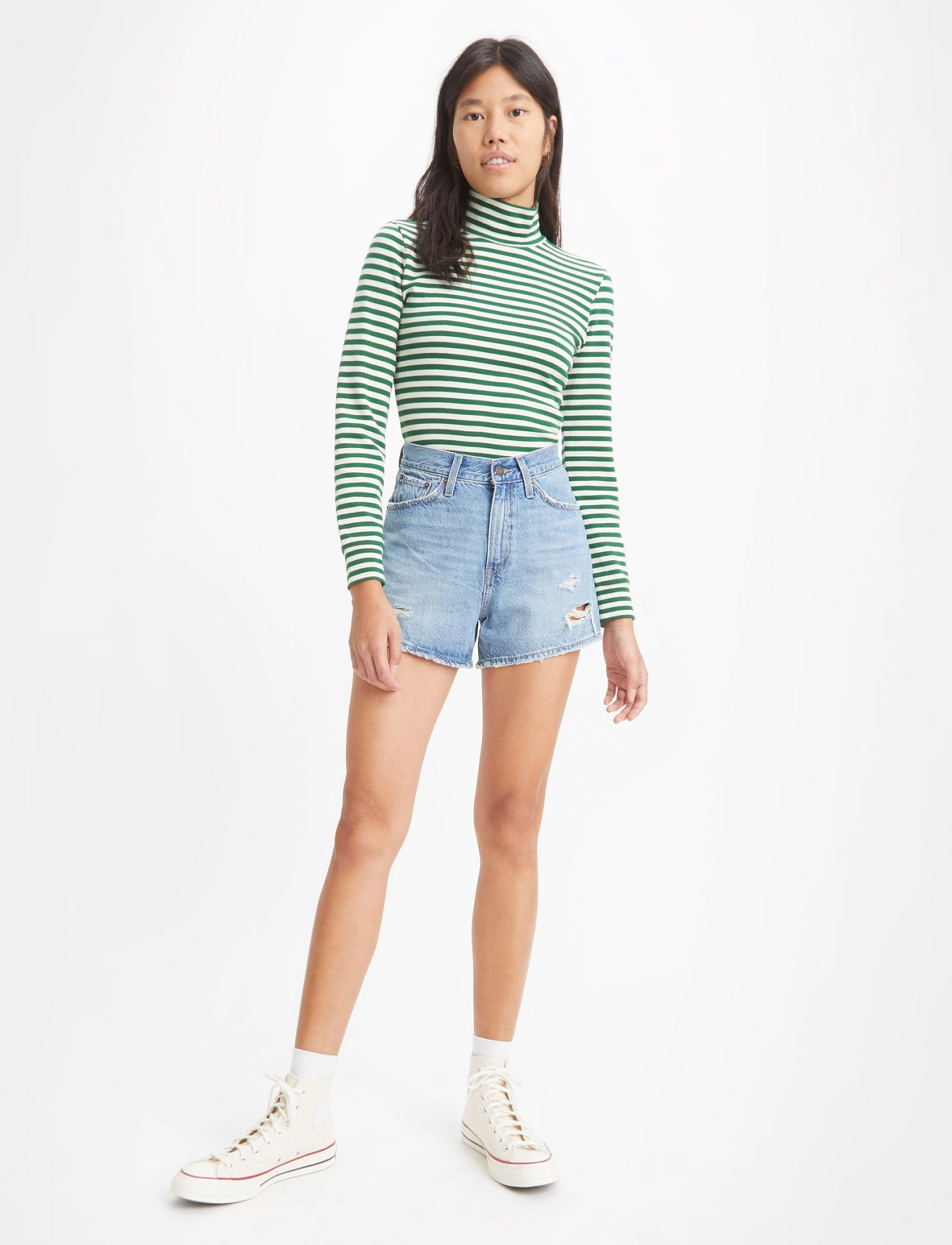 Levi's® - 80S MOM SHORT Z7227 LIGHT INDI - light indigo - worn in - 4
