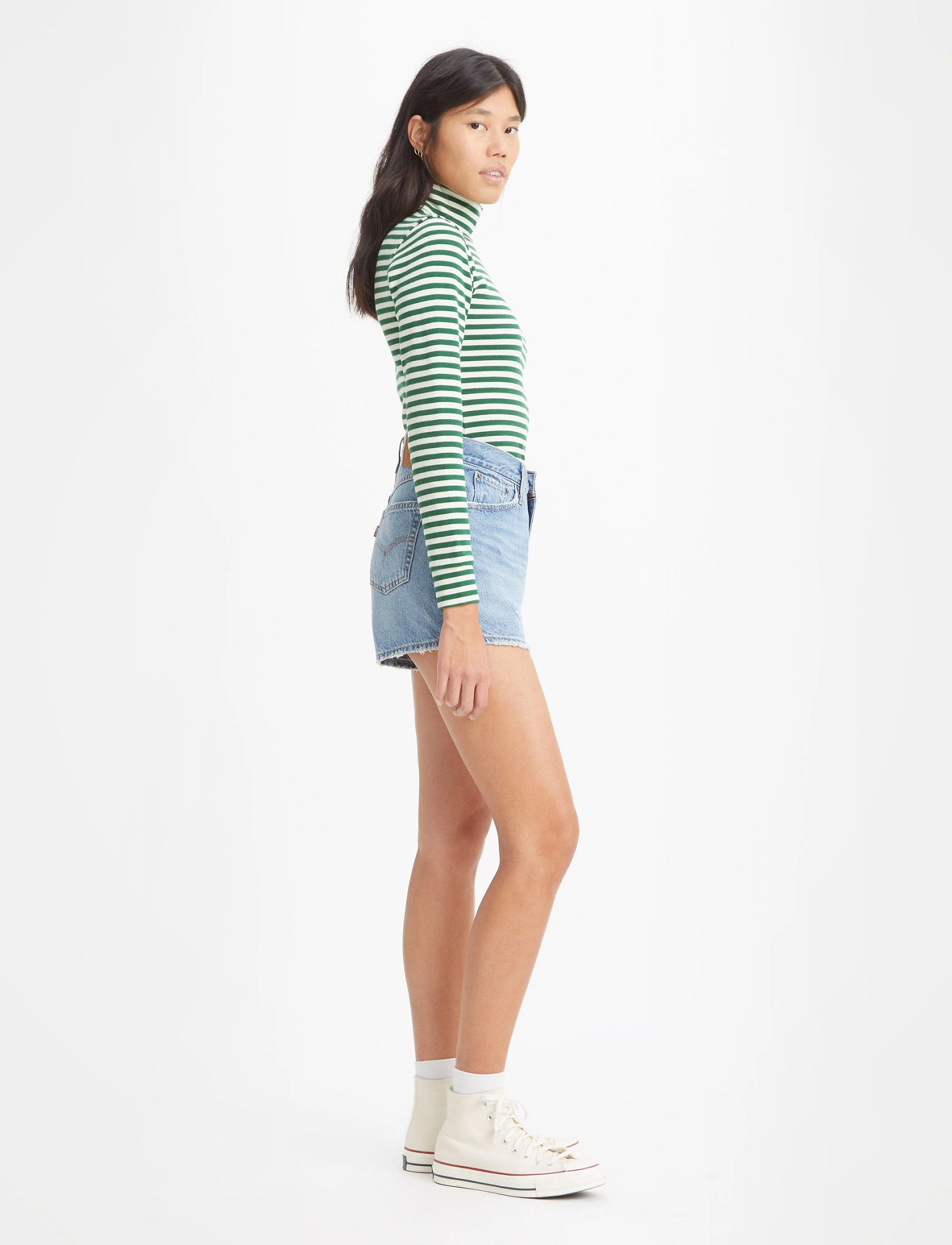 Levi's® - 80S MOM SHORT Z7227 LIGHT INDI - light indigo - worn in - 5
