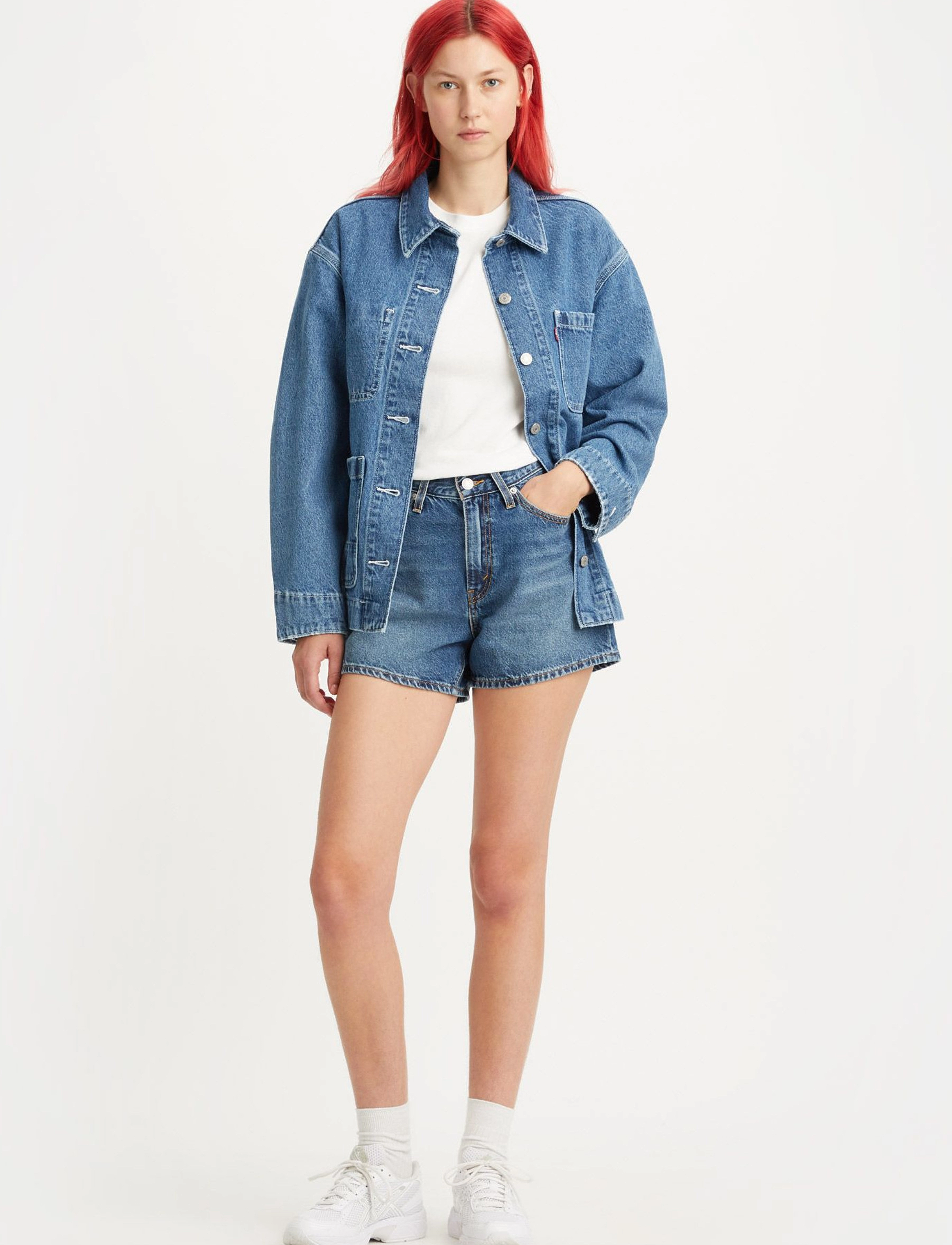 Levi's® - 80S MOM SHORT YOU SURE CAN - med indigo - worn in - 3