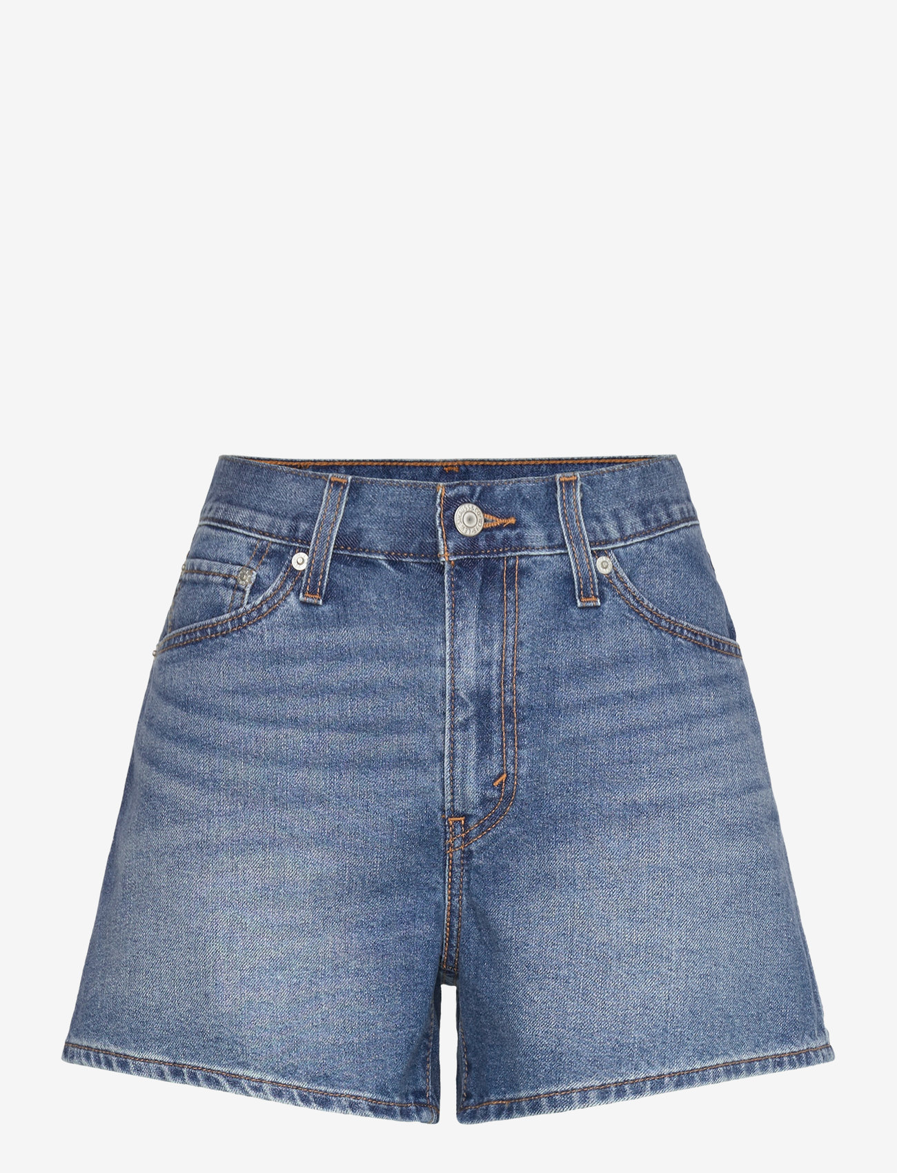 Levi's® 80S MOM SHORT COOL CITY WHIP - Szorty - MED INDIGO - WORN IN / blue