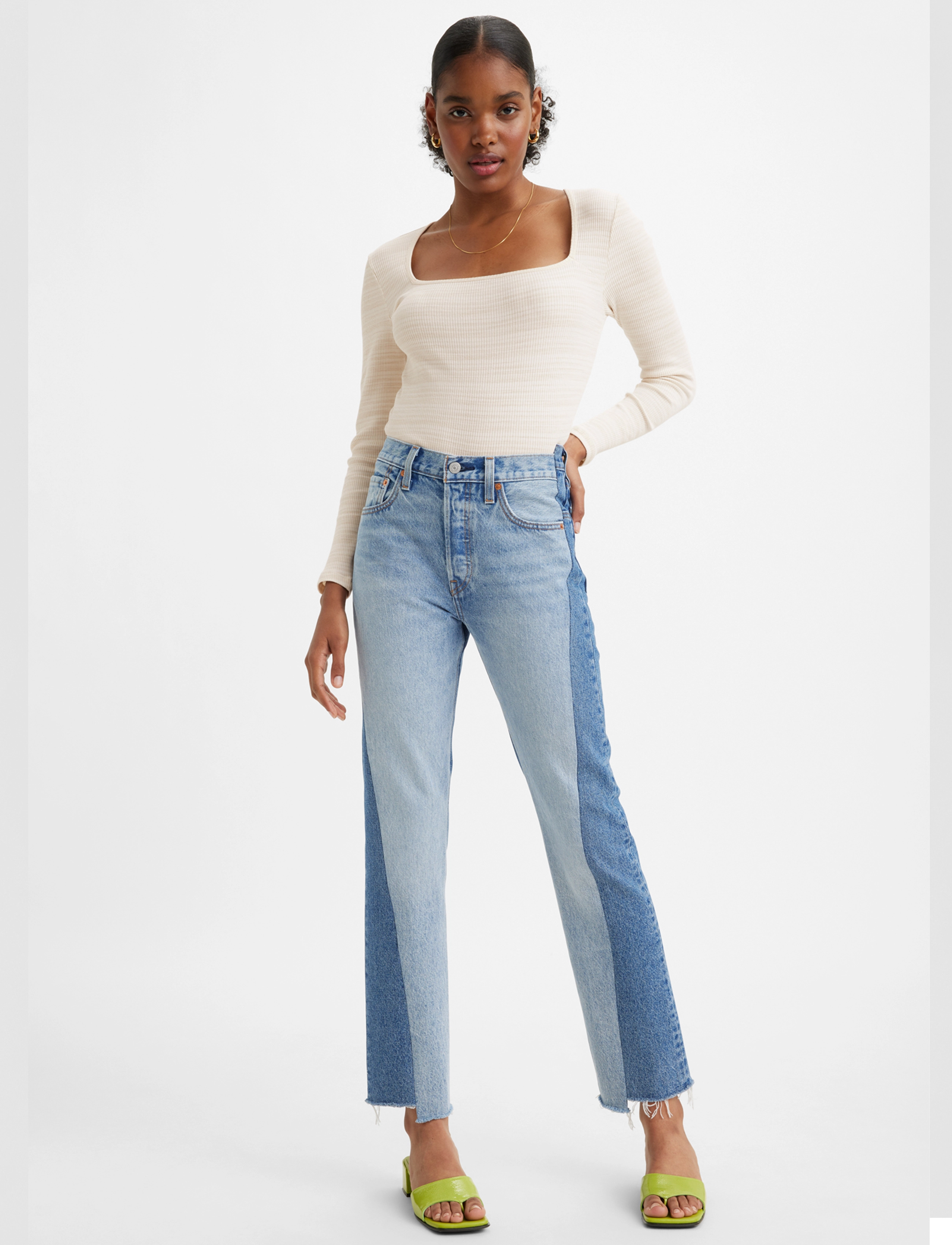 Levi's® - 501 JEANS SPLICED AB855 MEDIUM - med indigo - worn in - 5