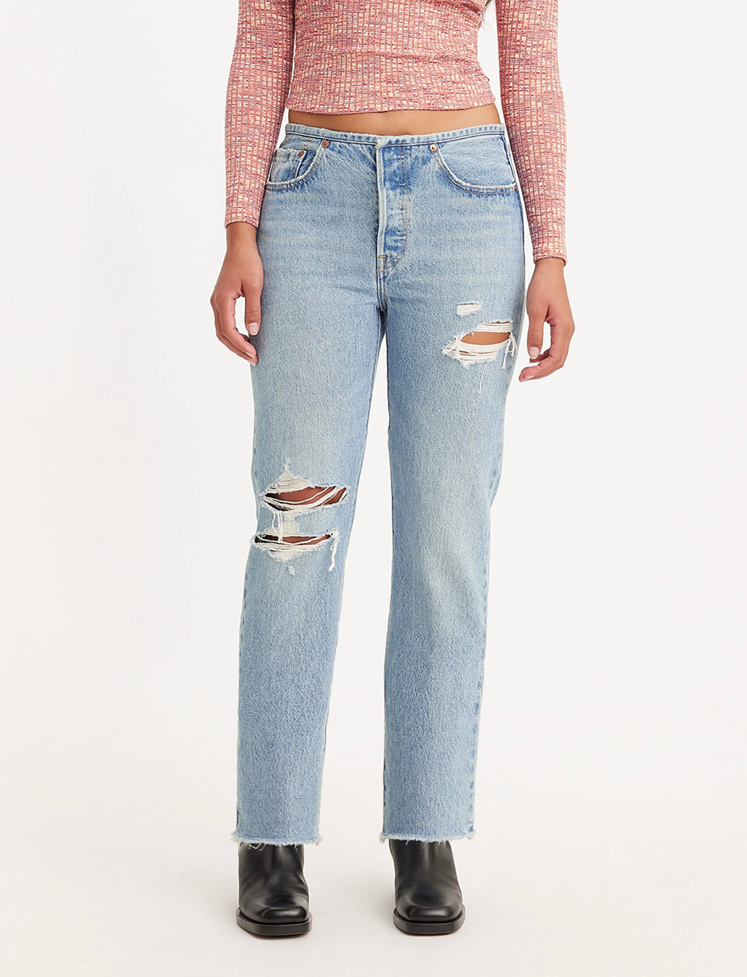 Levi's® - 501 JEANS MINI WAIST Z8081 LIG - light indigo - worn in - 0