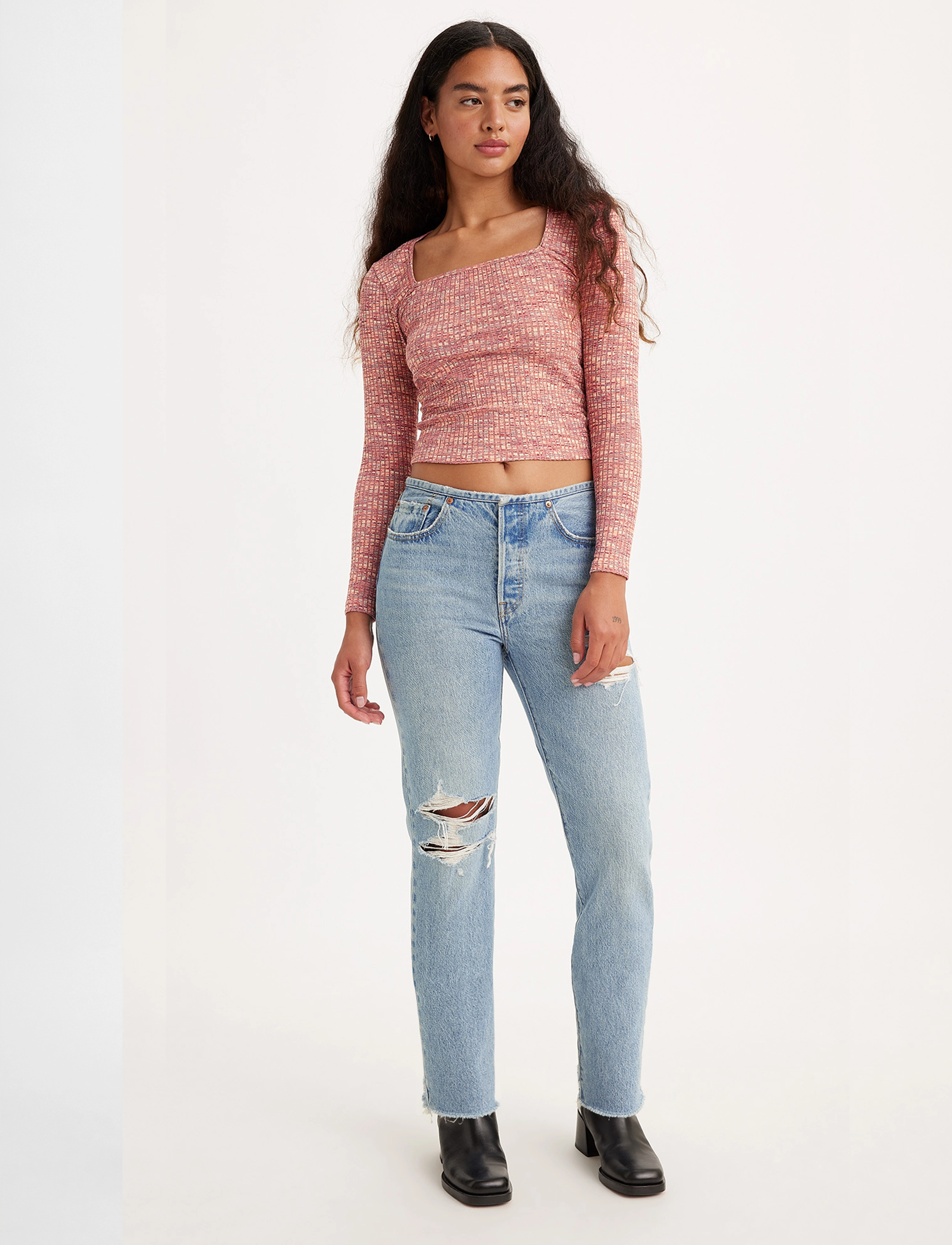 Levi's® - 501 JEANS MINI WAIST Z8081 LIG - light indigo - worn in - 5