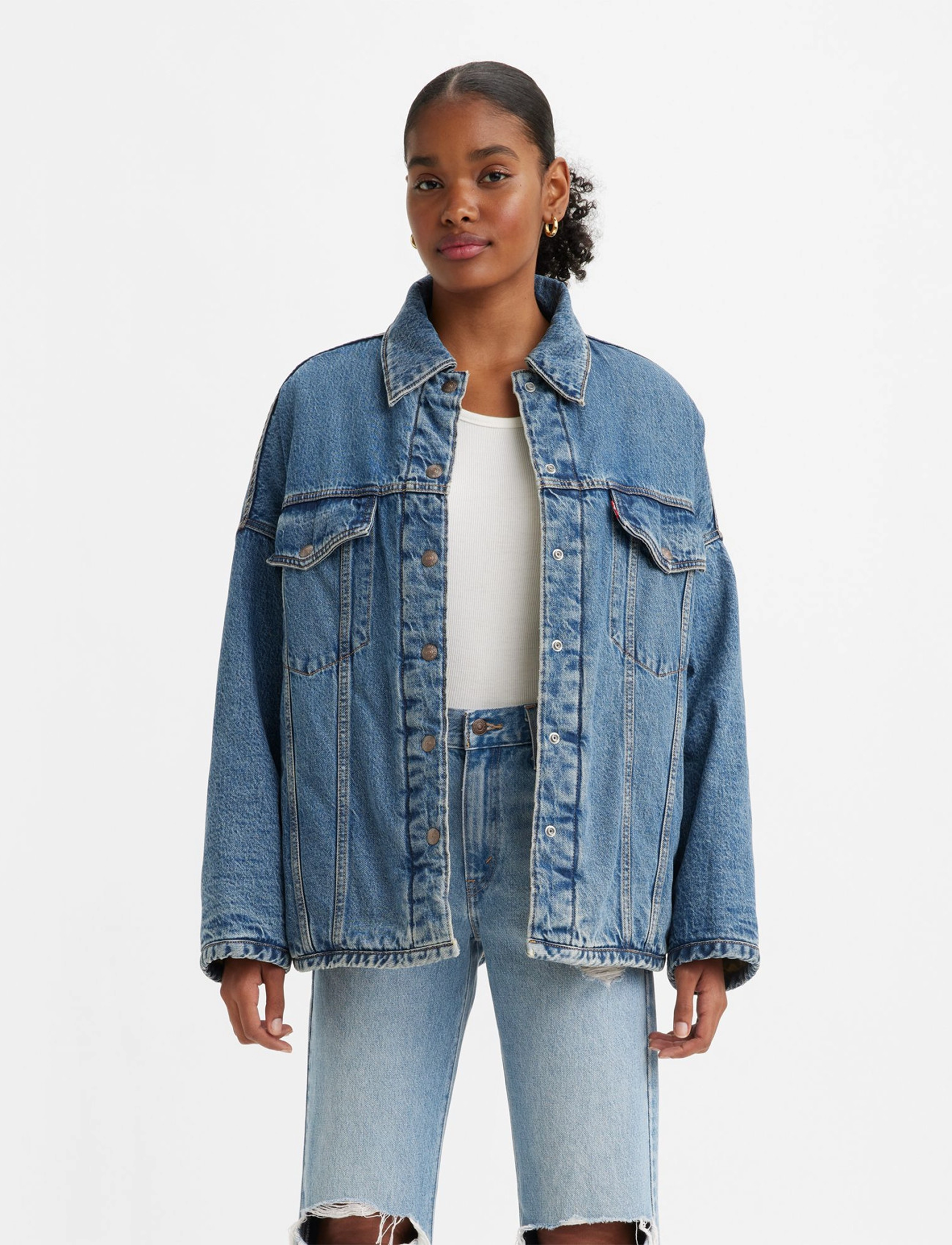 LEVI´S Women - FLY TRUCKER Z7904 MEDIUM INDIG - med indigo - worn in - 3