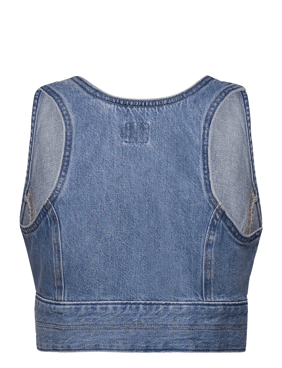 Levi's® - RAINE DENIM CROP TOP CHECK YOU - crop tops - med indigo - worn in - 2