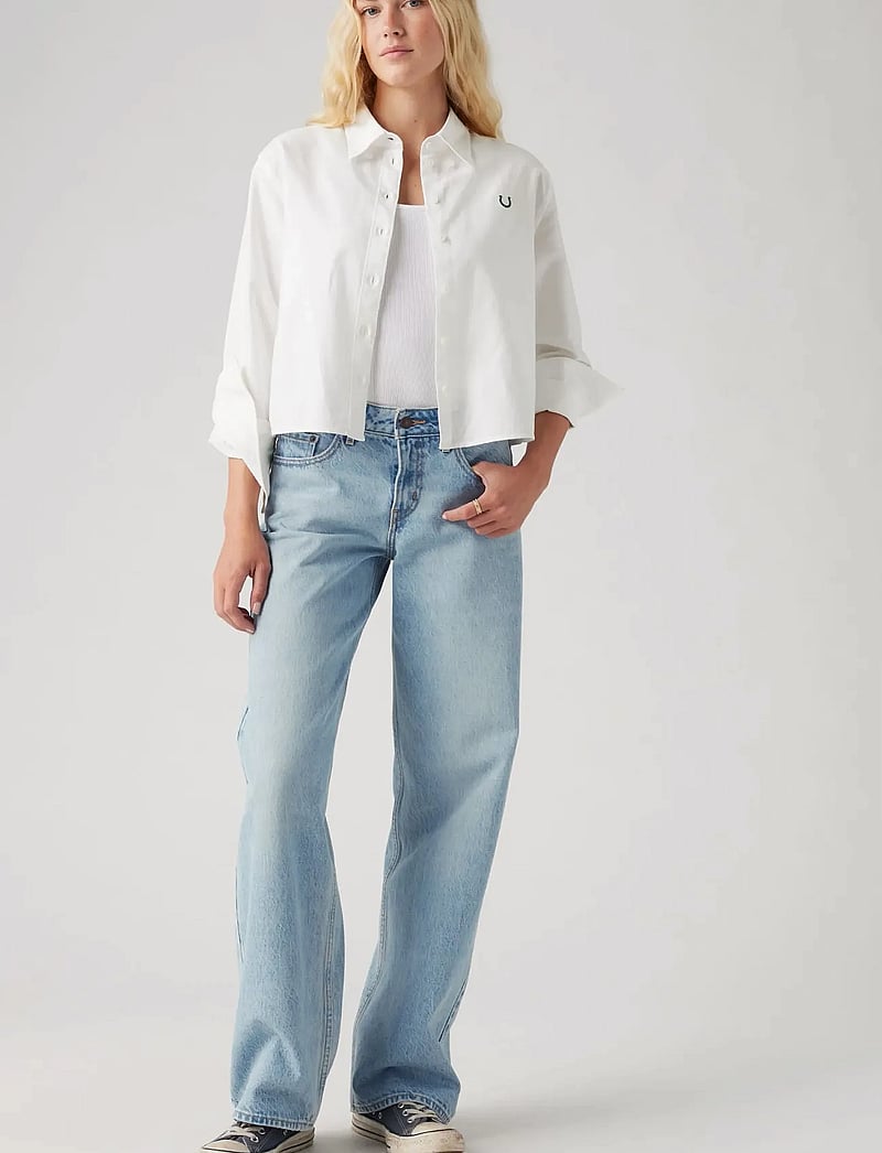 Levi's® - LOW LOOSE BLASTED STONE CLEAN - hosen mit weitem bein - light indigo - worn in - 0