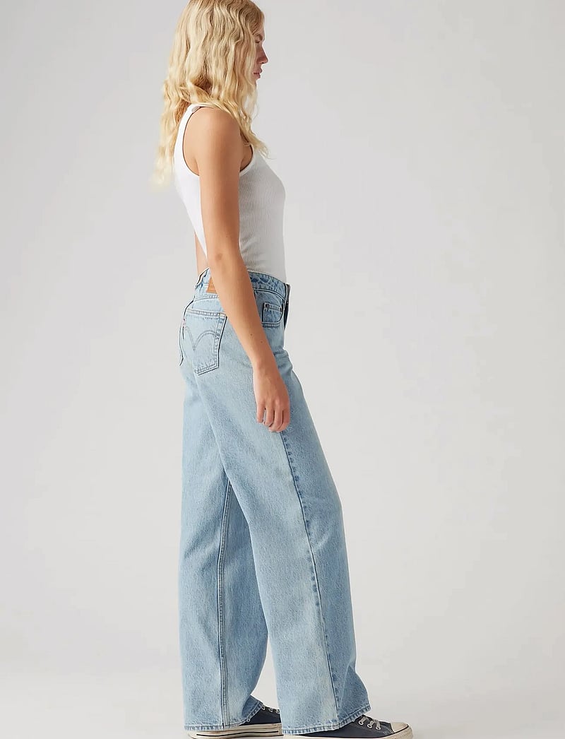 Levi's® - LOW LOOSE BLASTED STONE CLEAN - hosen mit weitem bein - light indigo - worn in - 3