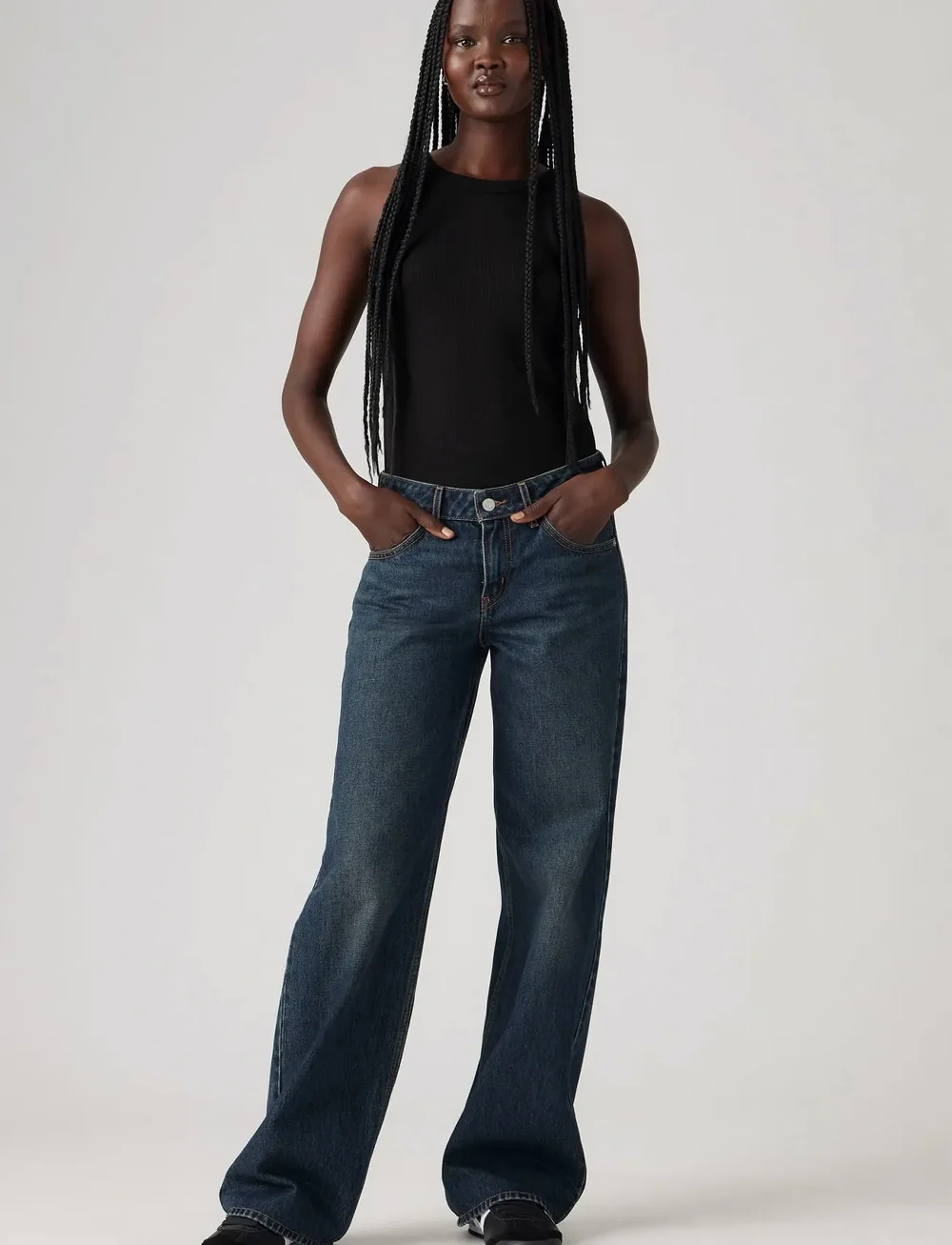 Levi's® - LOW LOOSE TOMORROW MORNING - hosen mit weitem bein - dark indigo - worn in - 0