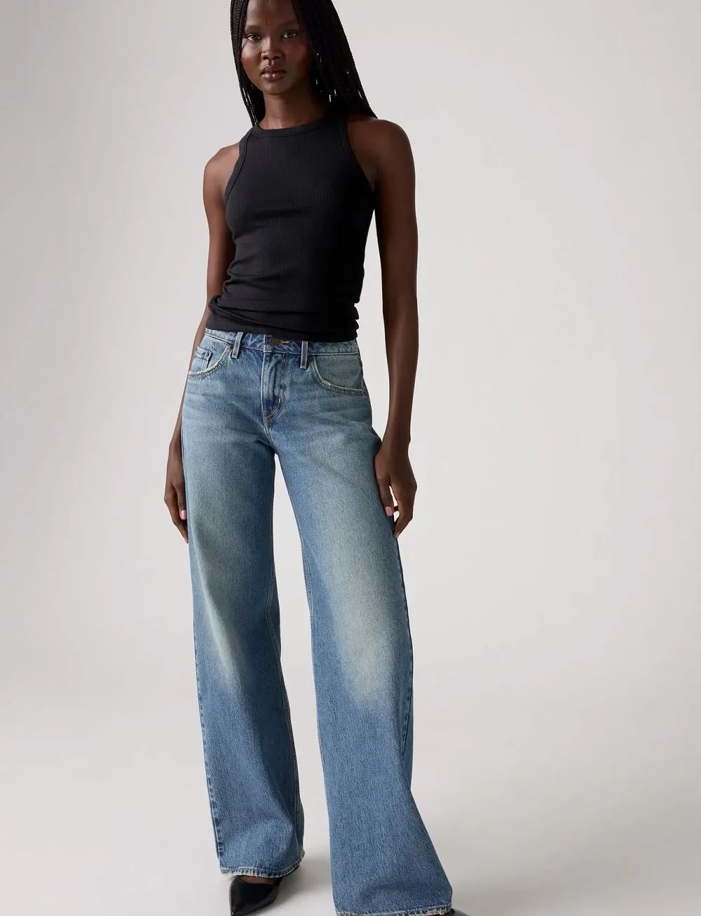 Levi's® - LOW LOOSE RESCUED CITY - vida jeans - med indigo - worn in - 0