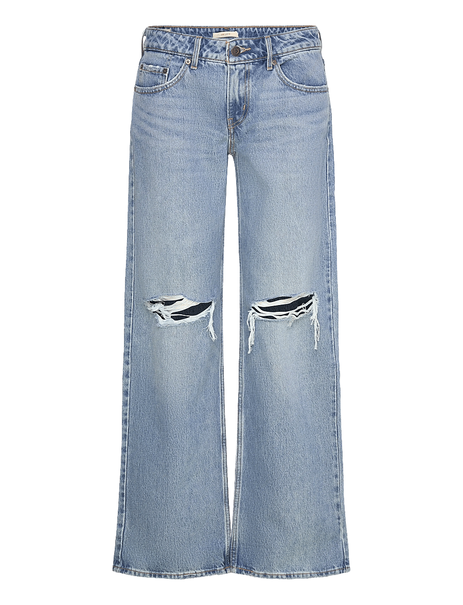 Levi's® - LOW LOOSE SHAKEY GROUND - hosen mit weitem bein - med indigo - worn in - 1