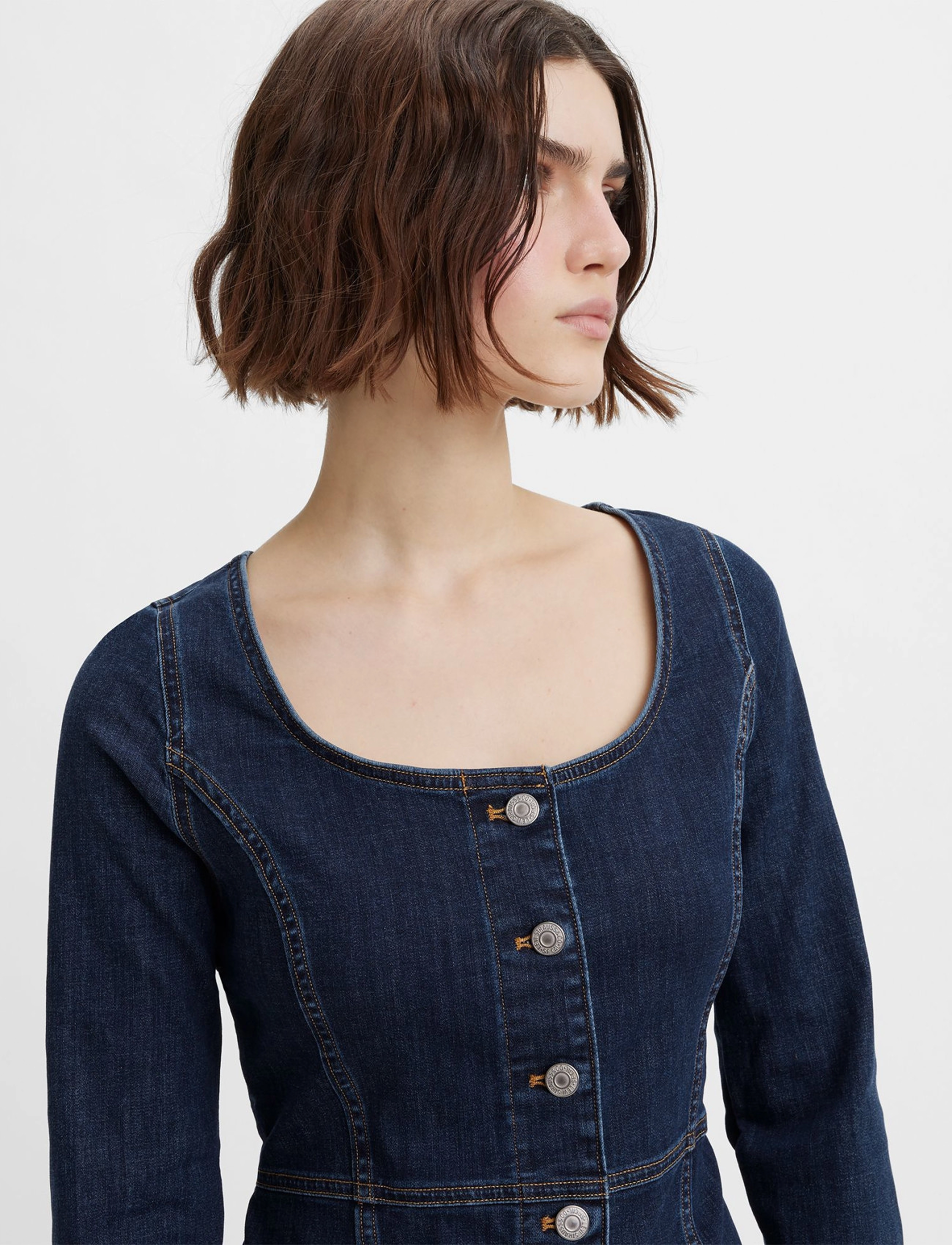 Levi's® - VEDA DENIM DRESS COOL NATASIA - dark indigo - flat finish - 5