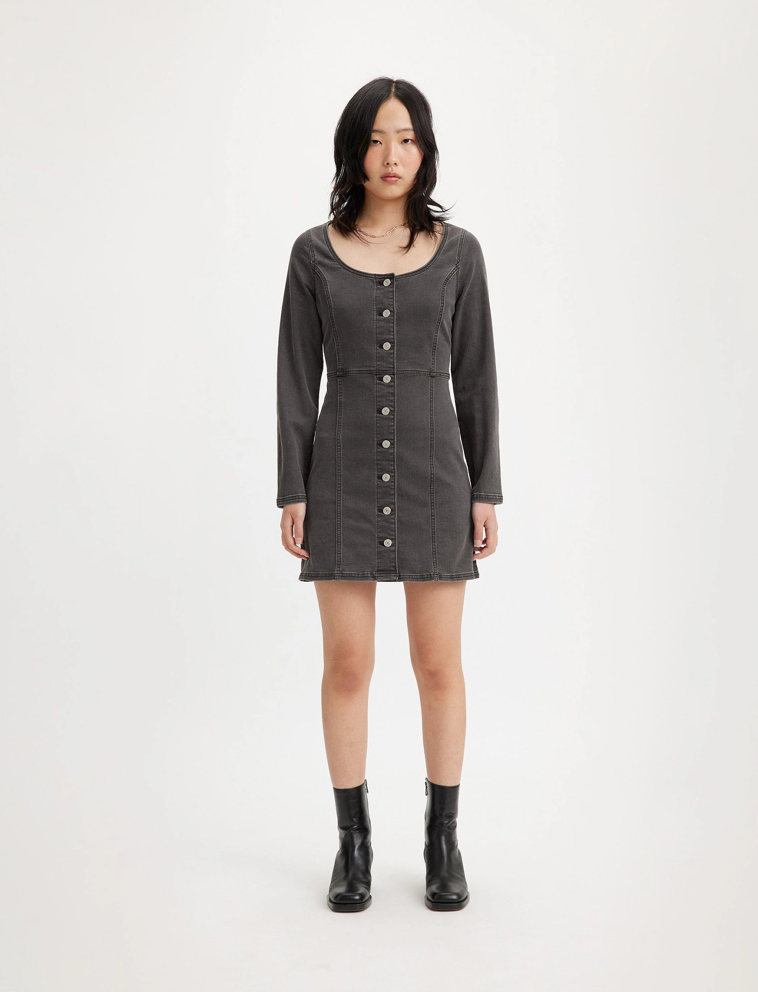 Levi's® - VEDA DENIM DRESS COOL SMOKE 2 - blacks - 4